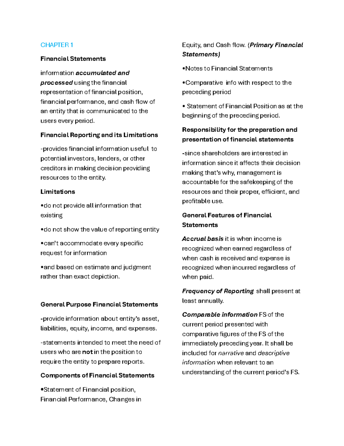 Gopez C1 3 Intacc 3 - eme eme notes - CHAPTER 1 Financial Statements ...