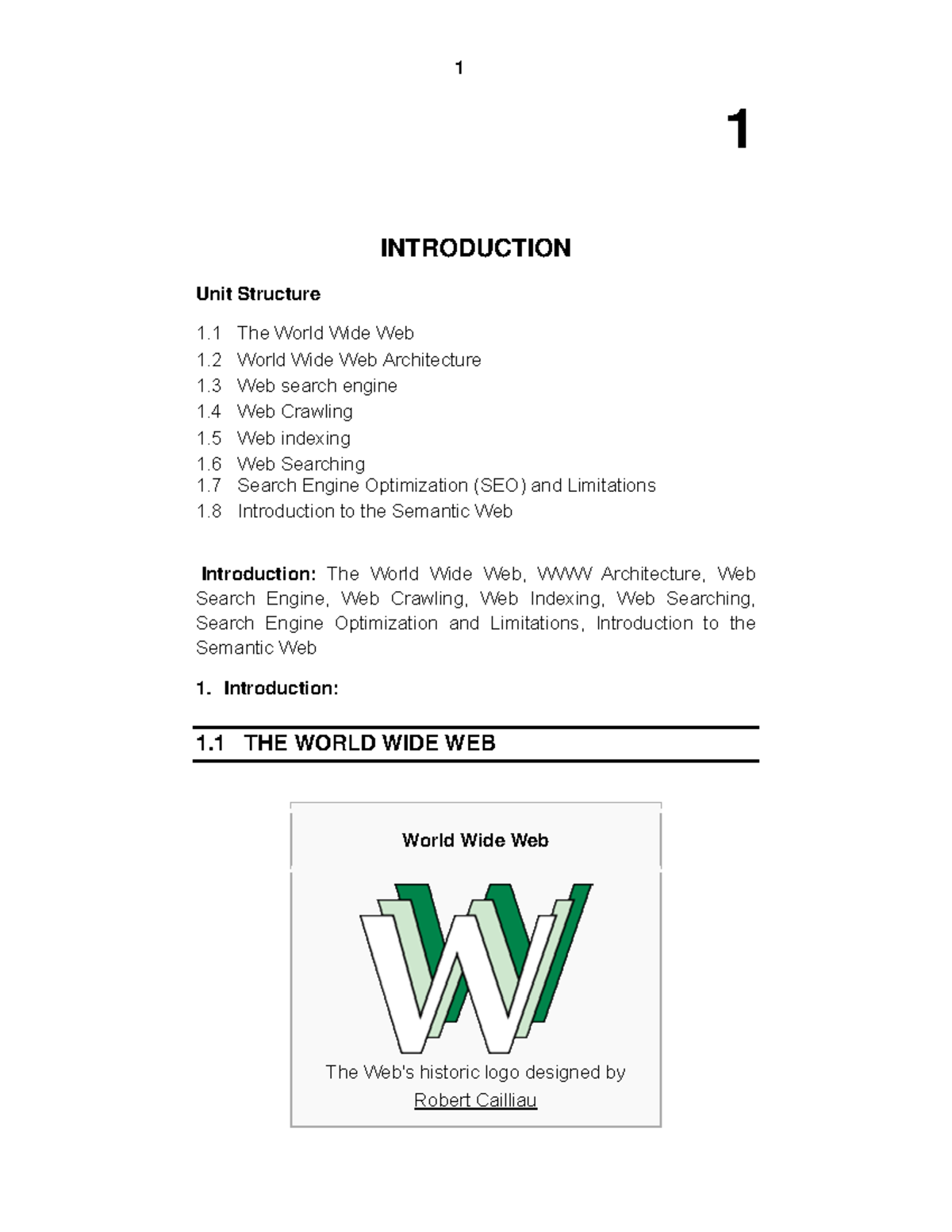 Web technology-1 - Lecture notes 1 - 1 INTRODUCTION Unit Structure 1 ...