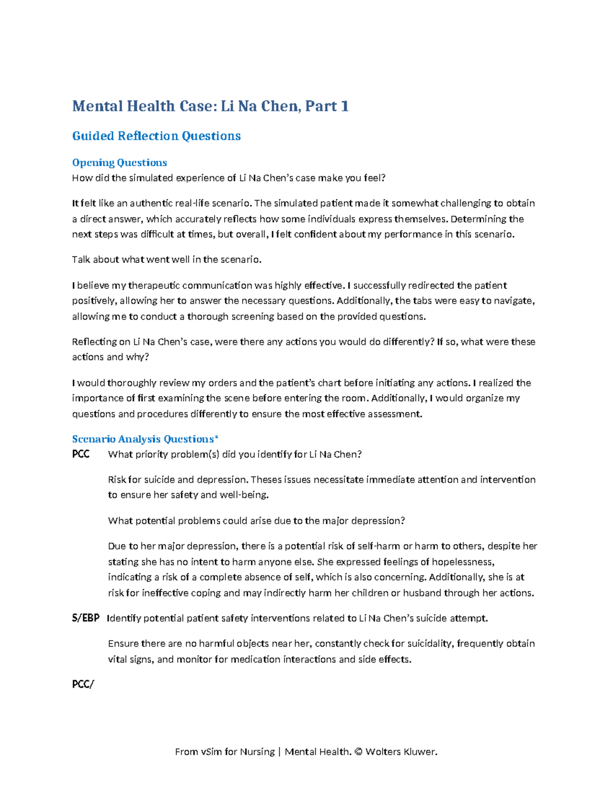 MH Case Study: Guided Reflection Questions on Li Na Chen's Scenario ...