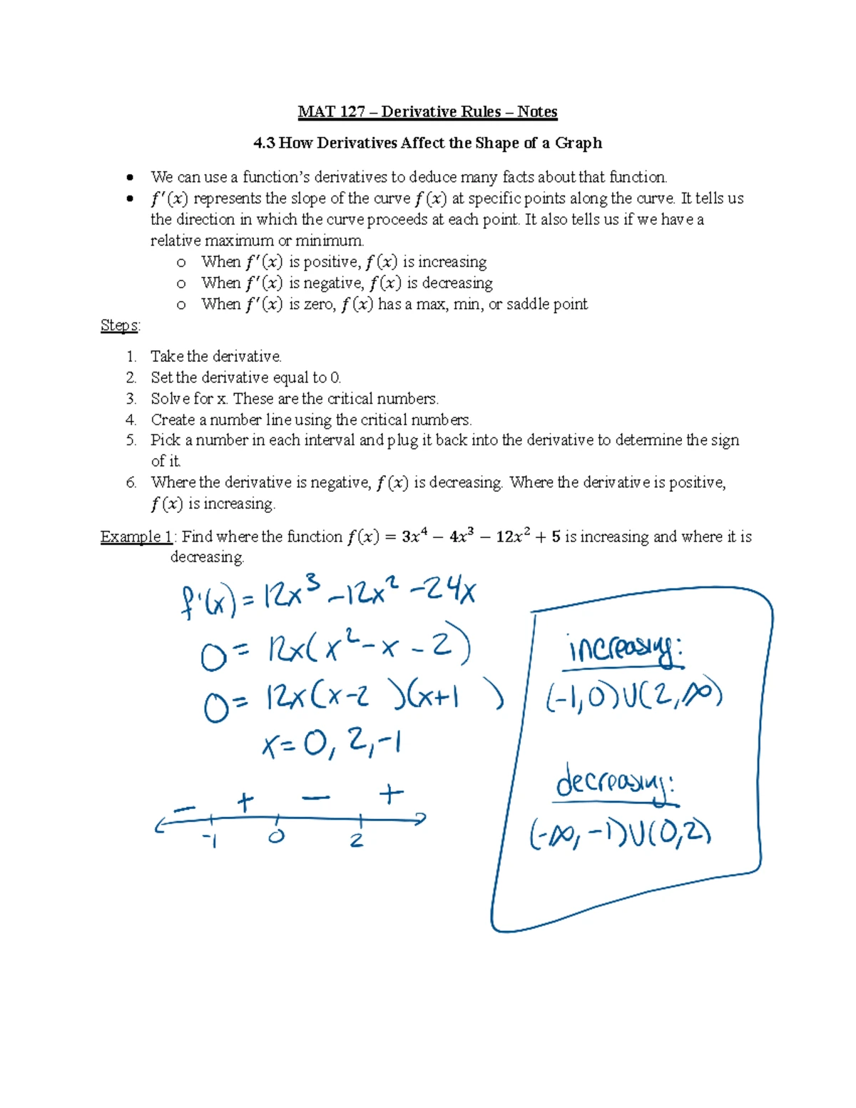 MAT 127 – Final Exam Notes on Indeterminate Forms & l'Hospital's Rule ...