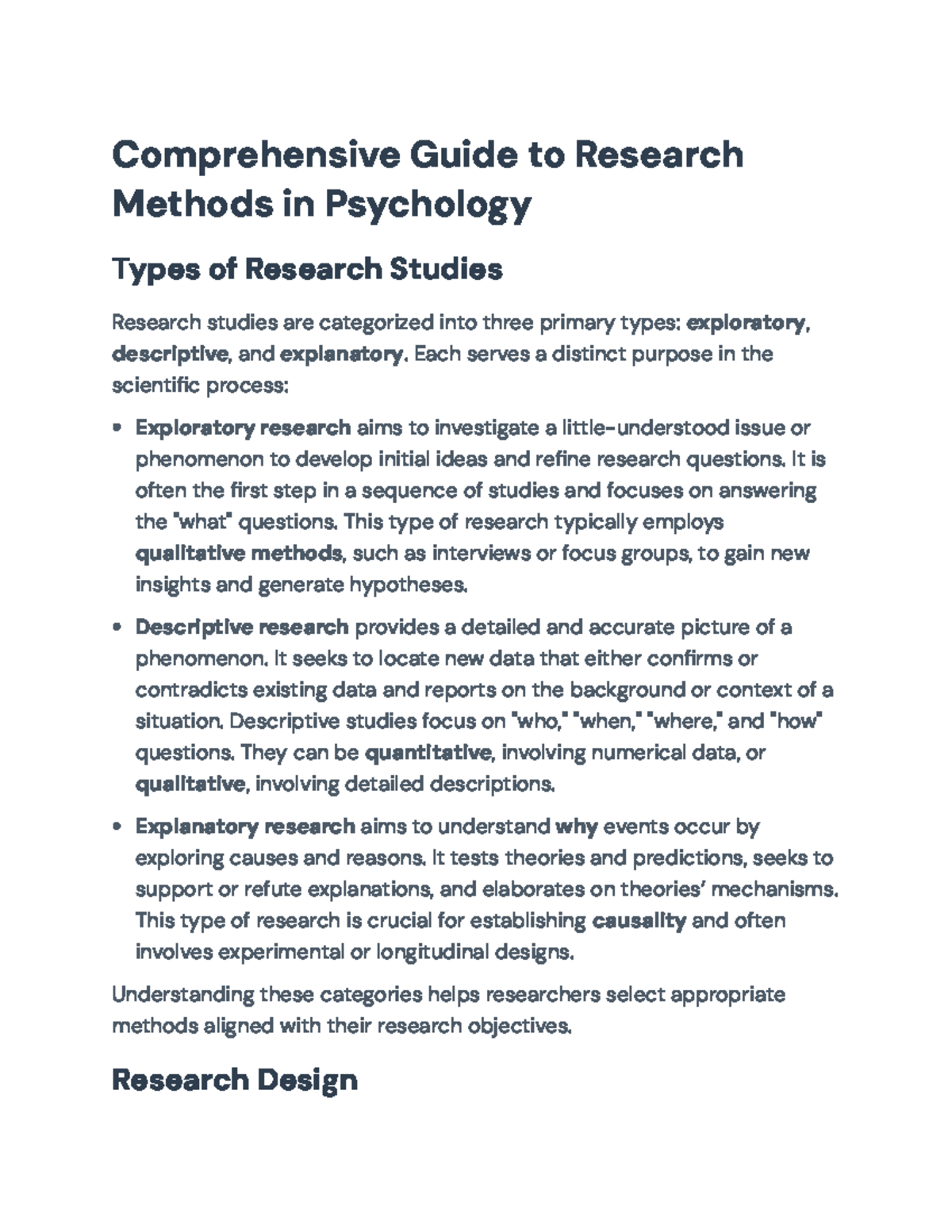 Comprehensive Guide to Research Methods in Psychology: Types & Designs ...