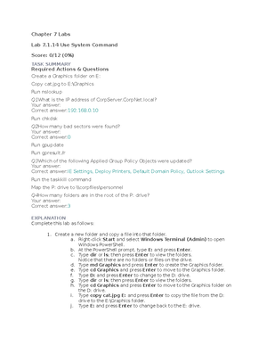 Chapter 13 Labs - lab sims - Chapter 13 Labs Lab 13.1 Select and ...