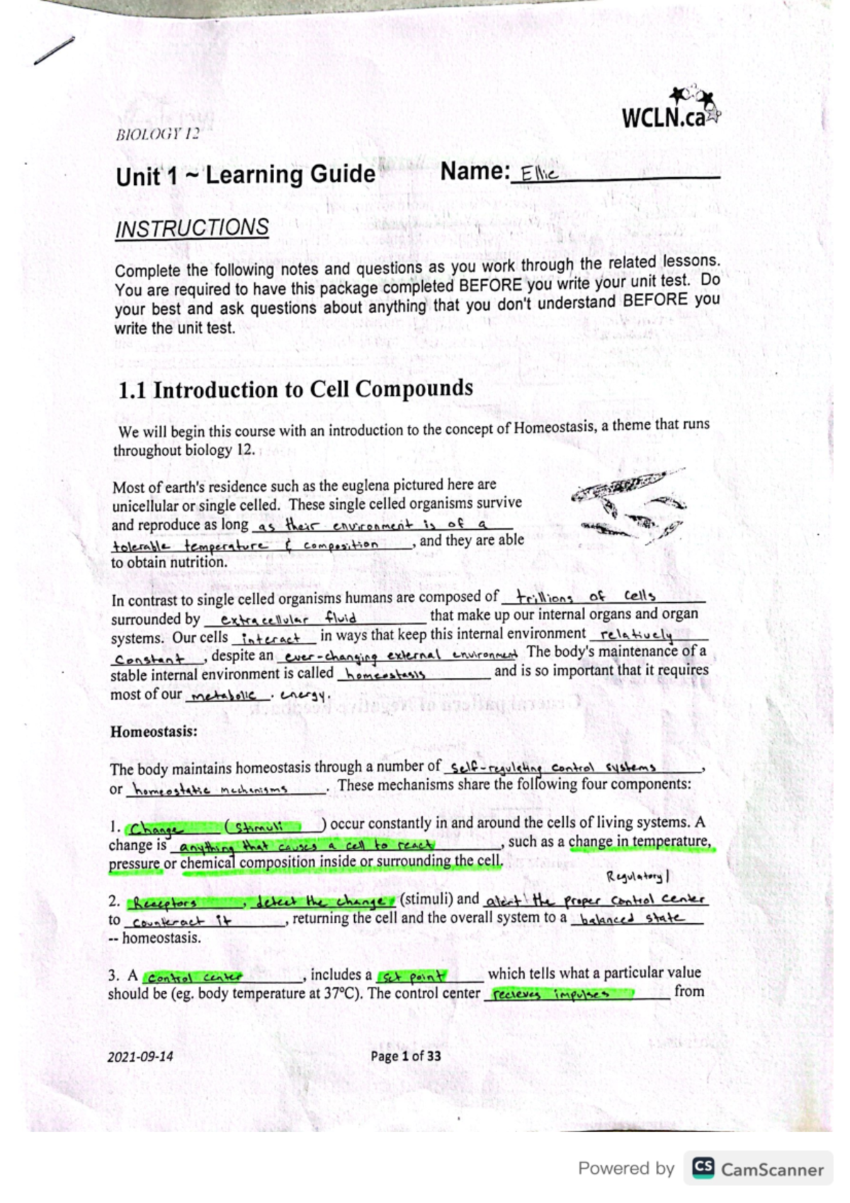 BIO 12 - LG 1 Complete Learning Guide for 100% Success - Studocu