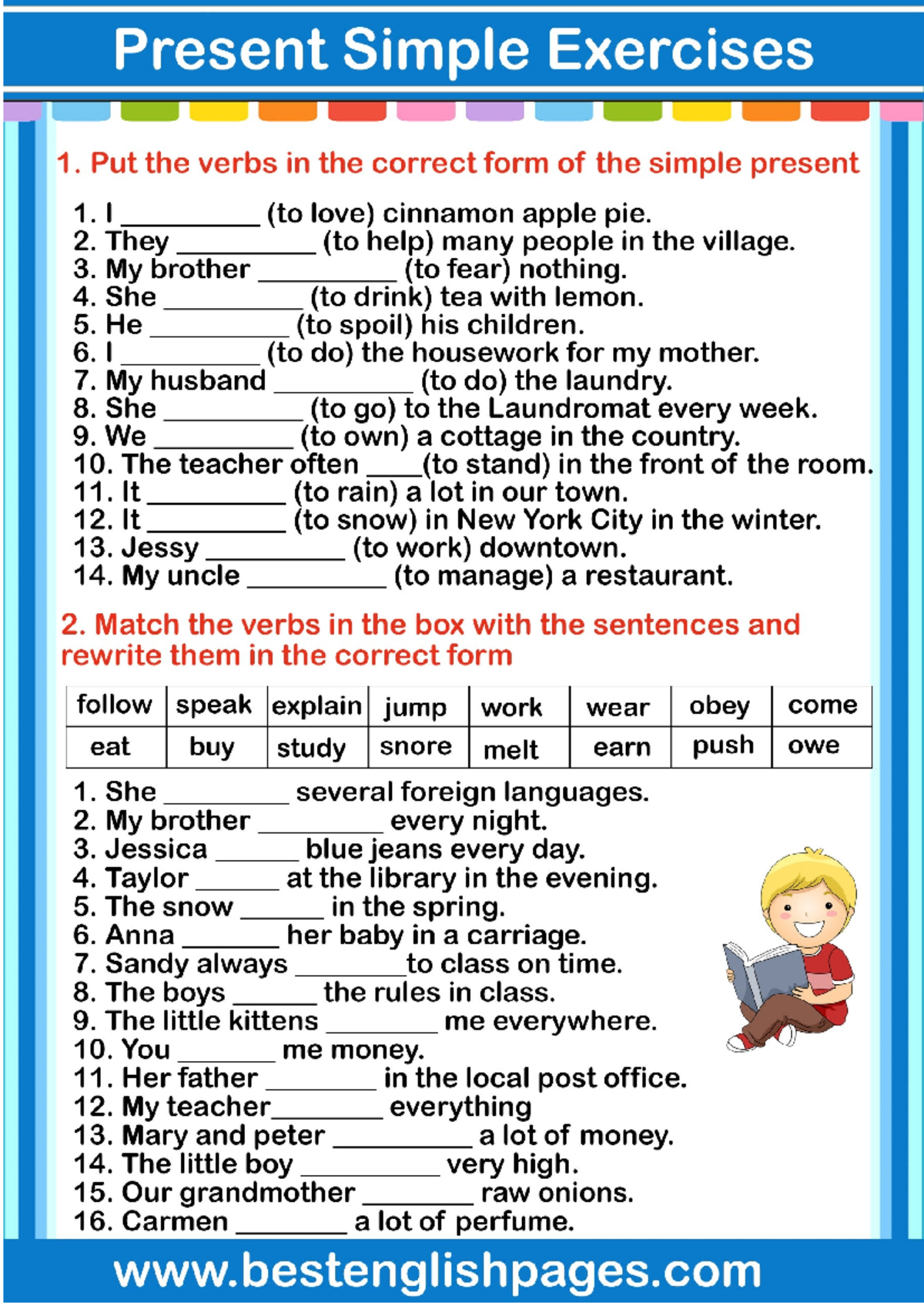 Present Simple Exercises: Verb Forms Practice Worksheet - Studocu