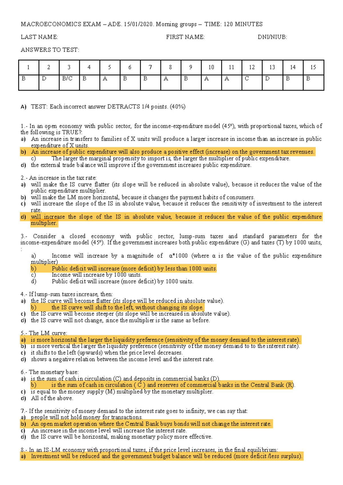Final Exam 2: Macroeconomics (MACROECONOMICS EXAM ADE) - Studocu