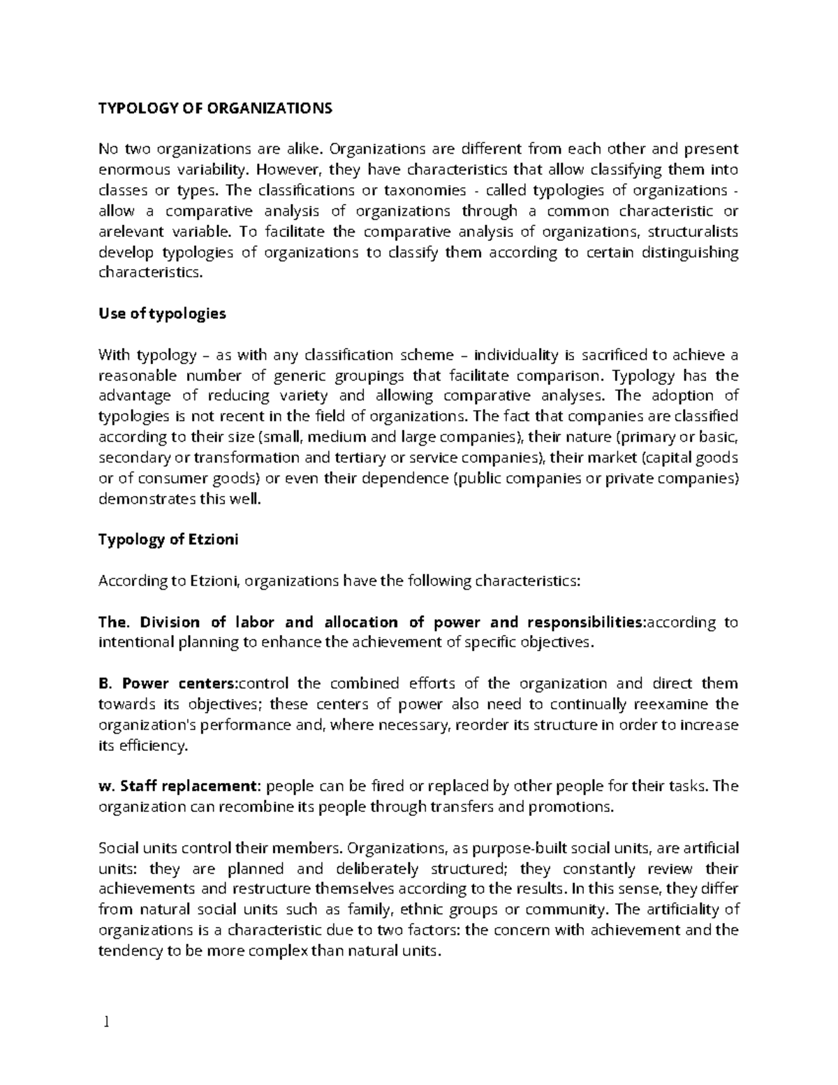 Typology of Organizations: A Comparative Analysis of Structure and ...