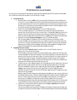PSY-328 Module 5 Activity - PSY 328 Module Five Activity Template First ...