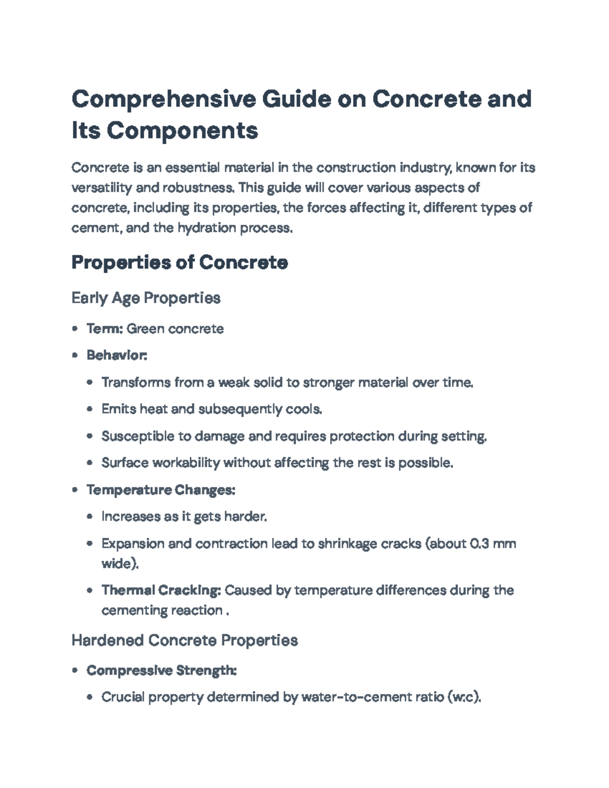 Guide to Concrete Properties, Types, and Applications (CIV 101 ...