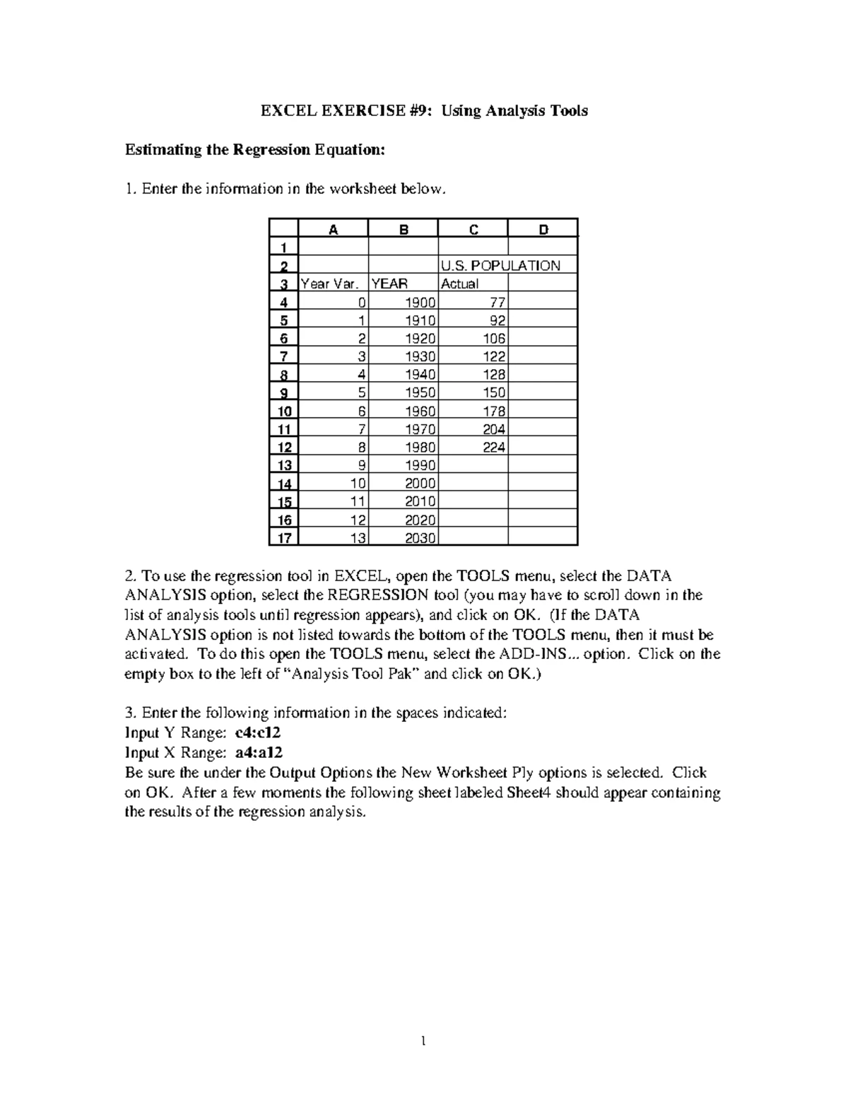 EXCEL EXERCISE #10: Statistics Analysis for States Data (STAT101) - Studocu
