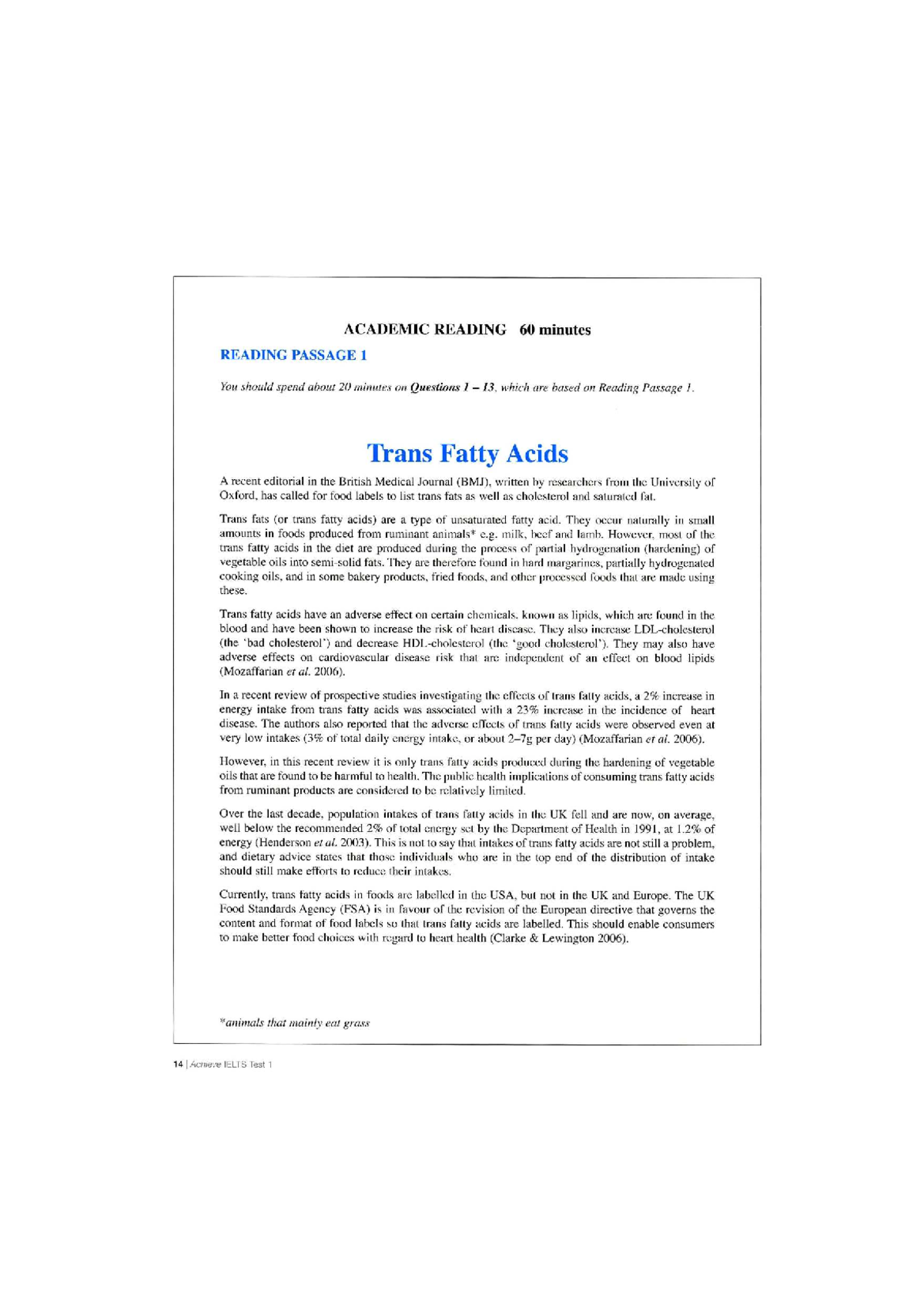 Test 1 cai13 - IELTS Reading Passage Analysis and Questions - Studocu