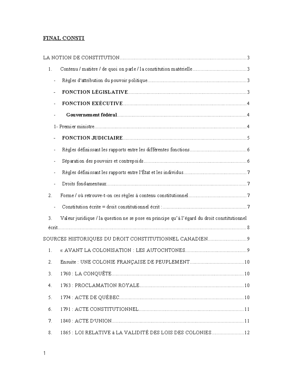 Droit consti - Notes de cours - FINAL CONSTI LA NOTION DE - Studocu