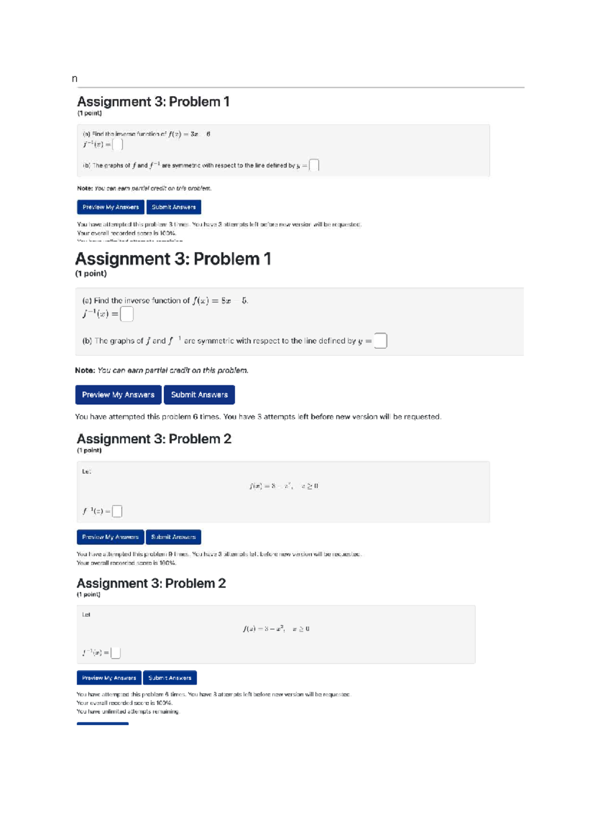 Assignment 3 Solutions - MATH 1007 - Studocu