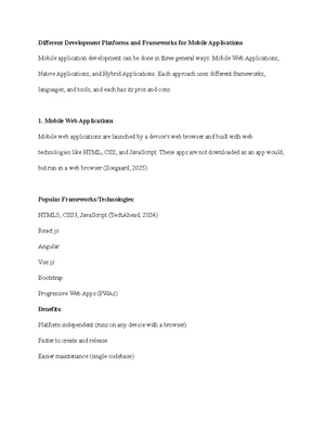 Mobile App Development - Study Notes & Assignments - Studocu