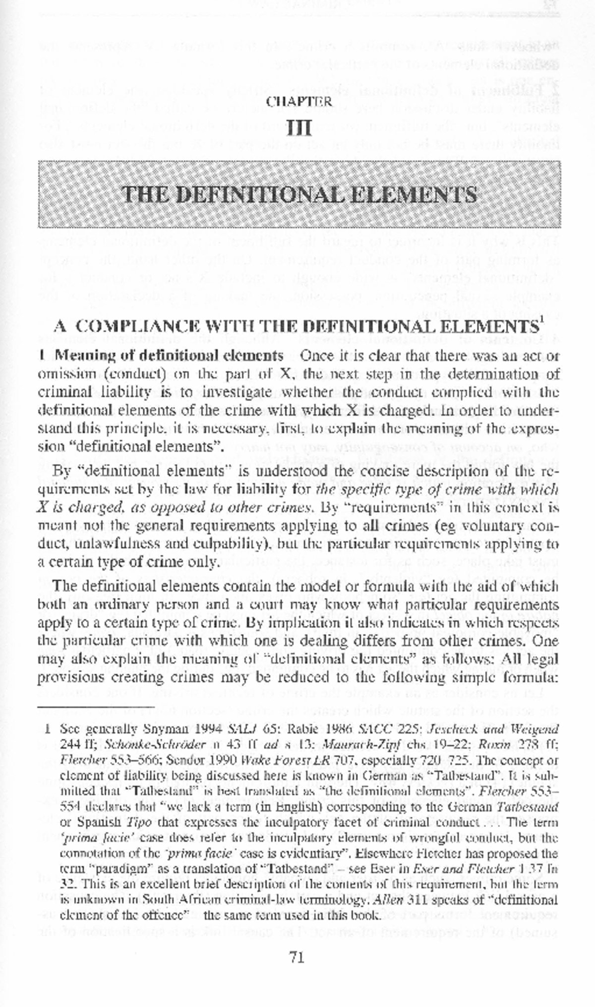 Chapt 3: Understanding the Definitional Elements in Criminal Law - Studocu