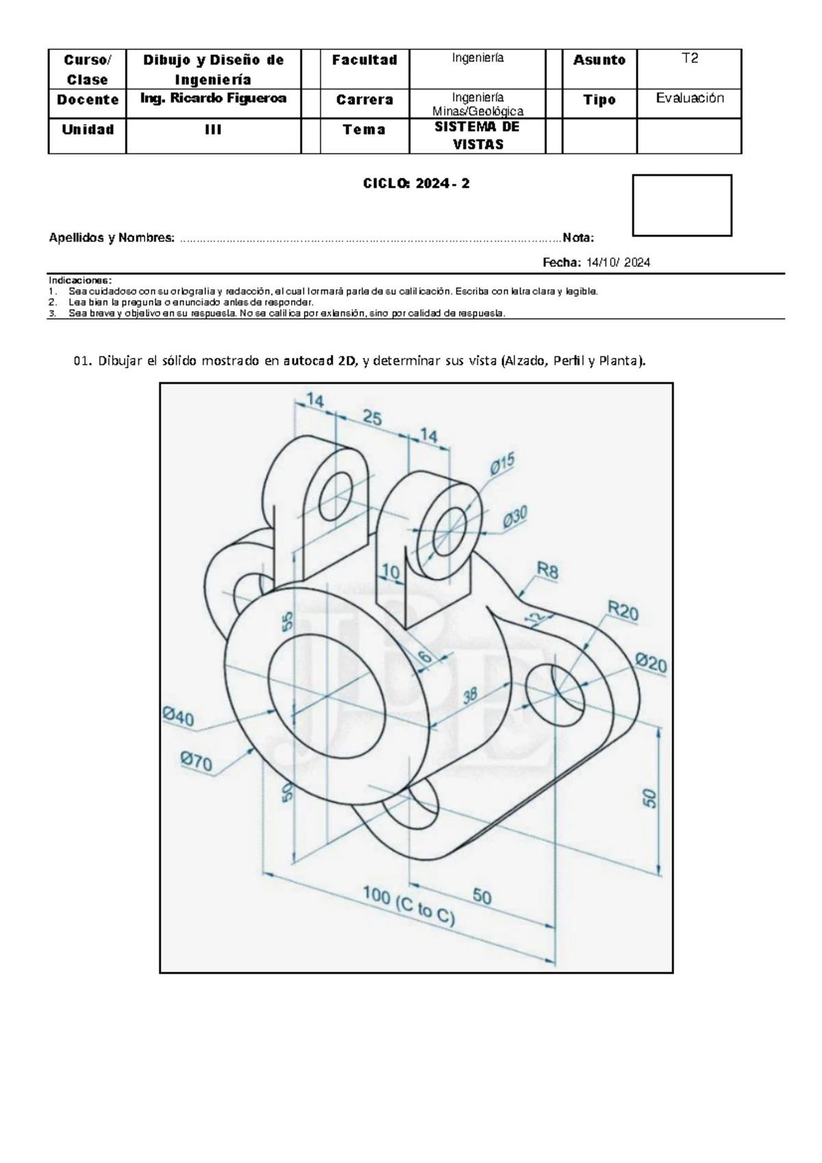 ejercicio de autocad - Dibujo y Diseño de ingeniería - R2 2 AUTOCAD ...