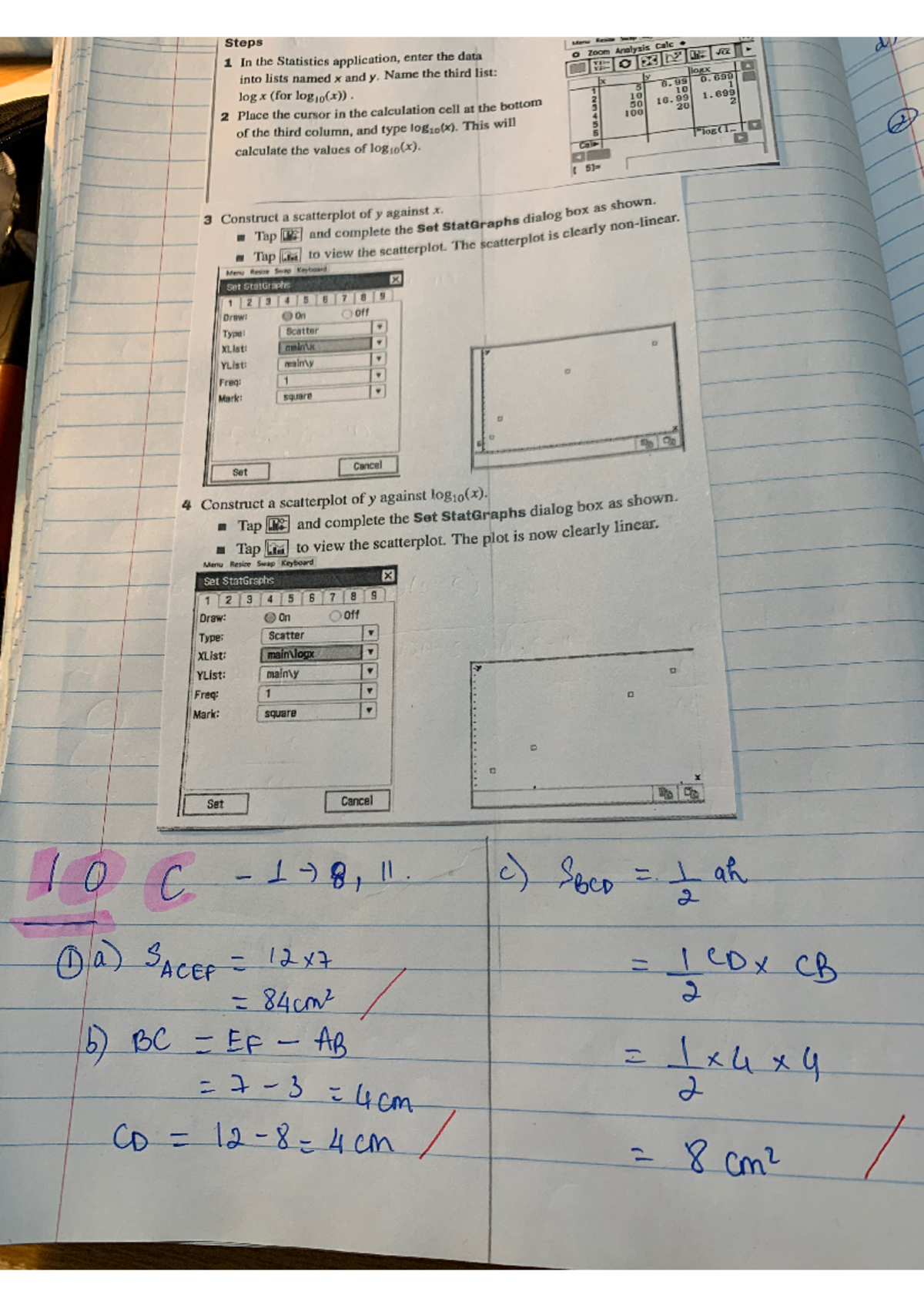 2024-09-16 08 - Gen math - Steps Menu 1 In the Statistics application ...