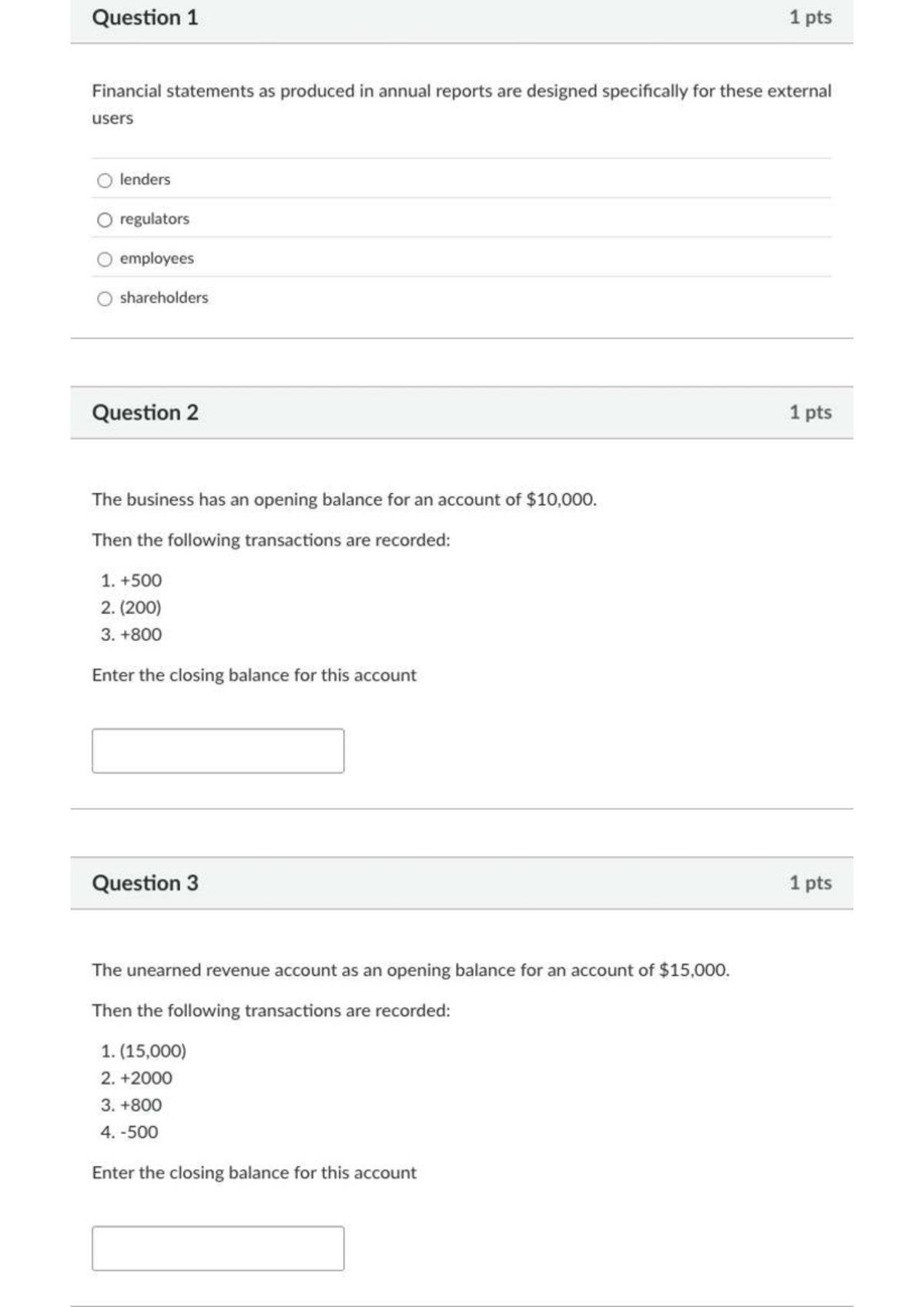 Week 4 & 5 Practice Questions for Financial Accounting (ACC 101) - Studocu