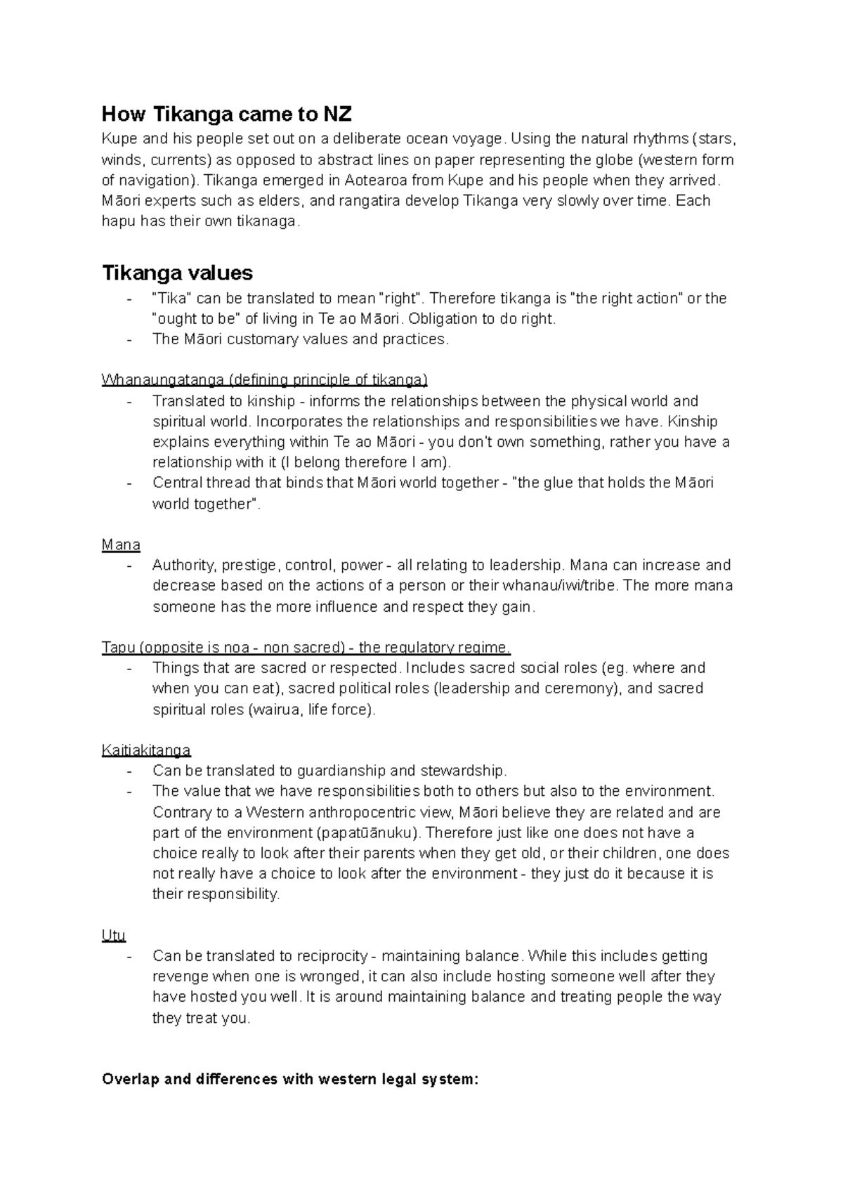 Laws100 Tikanga: Understanding Māori Customary Law and Its Principles ...
