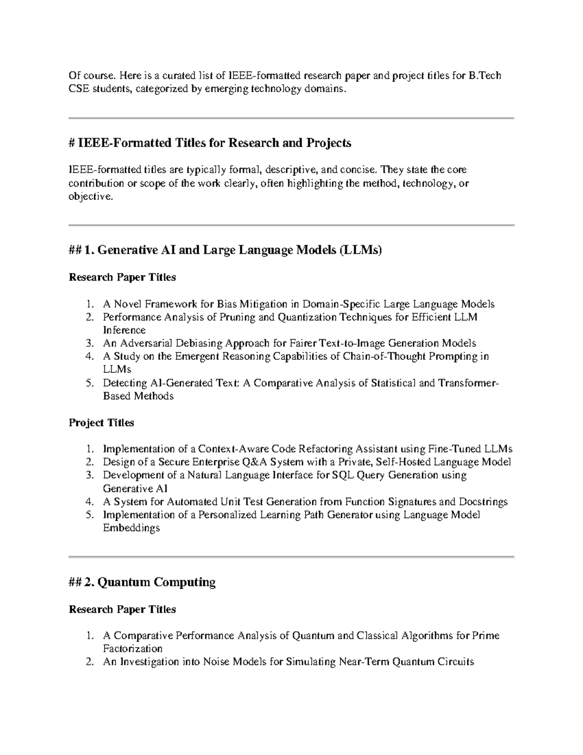 Research Paper and Project Titles for B.Tech CSE: Emerging Technologies ...