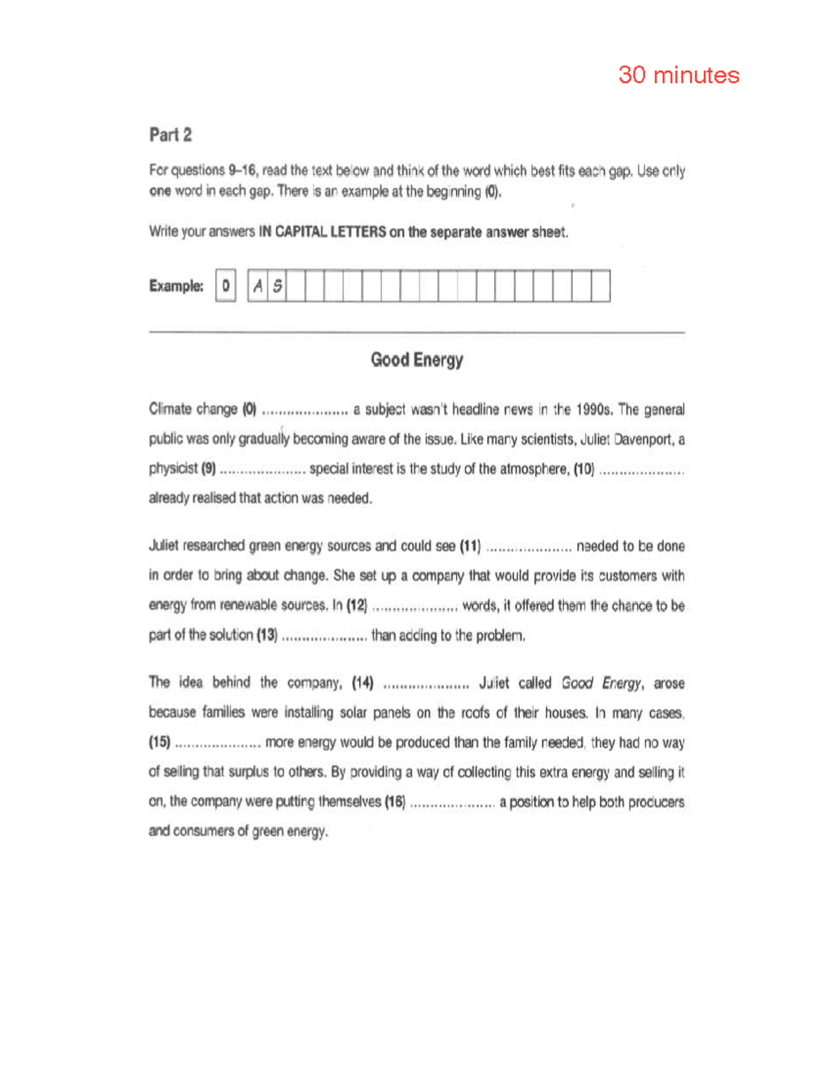 FCE Test 2 - Sample Test for Reading and Use of English - Studocu