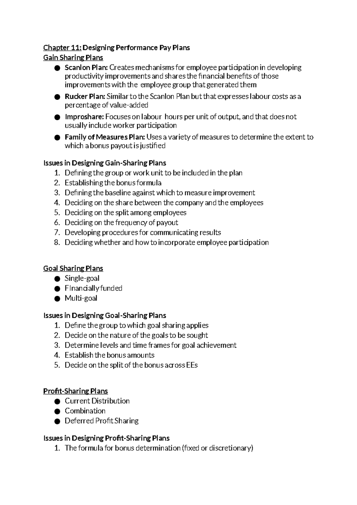 COMP - Chapter 11 - Compensation Notes - Chapter 11: Designing ...