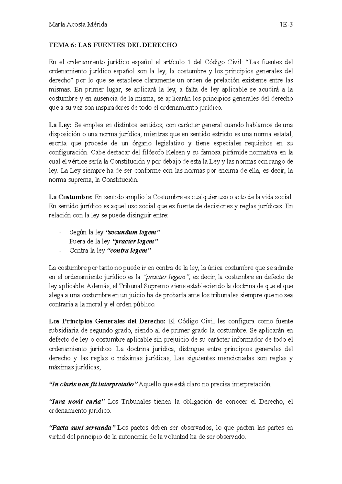 TEMA 6: FUENTES DEL DERECHO EN EL ORDENAMIENTO JURÍDICO ESPAÑOL - Studocu
