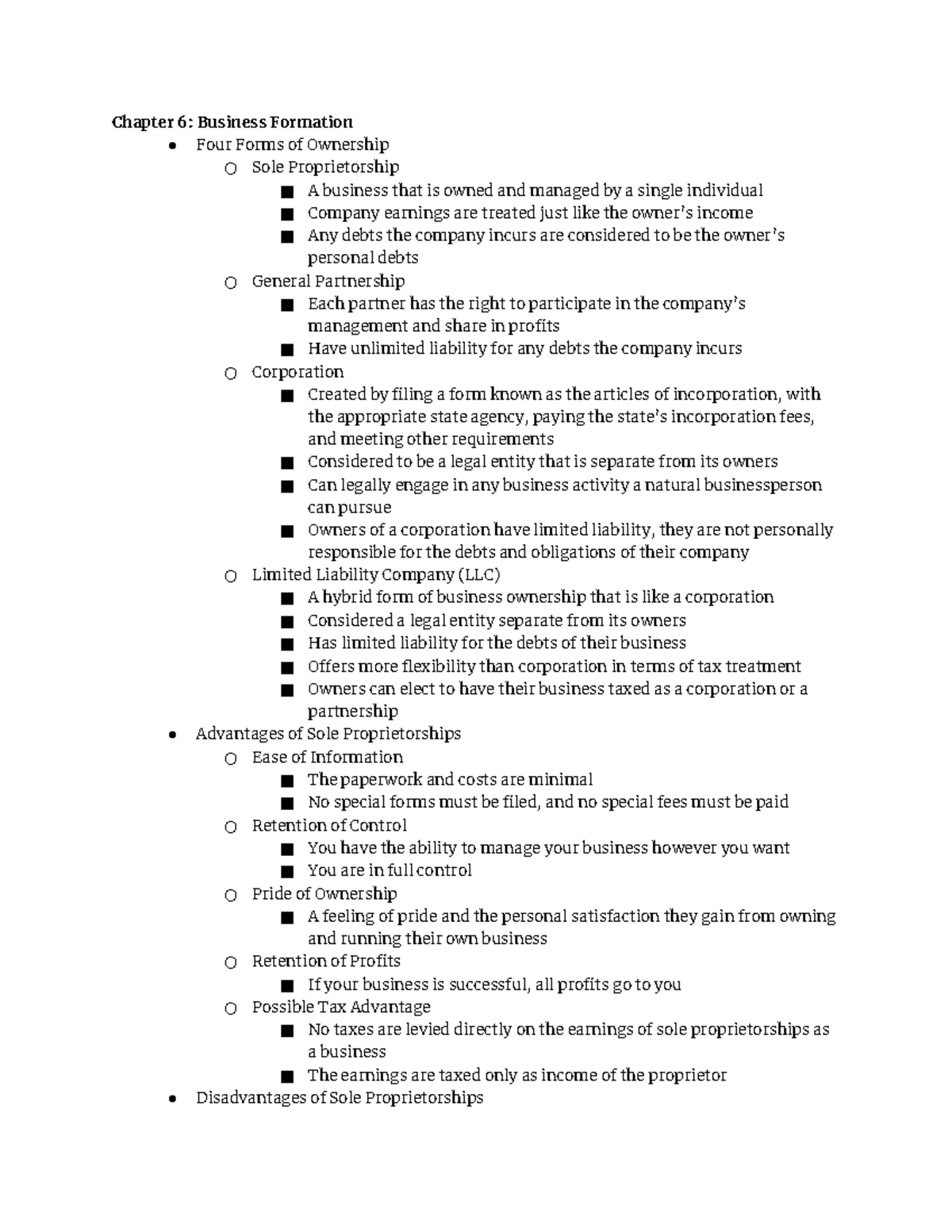 Chapter 6: Business Formation - Ownership Types & Key Considerations ...