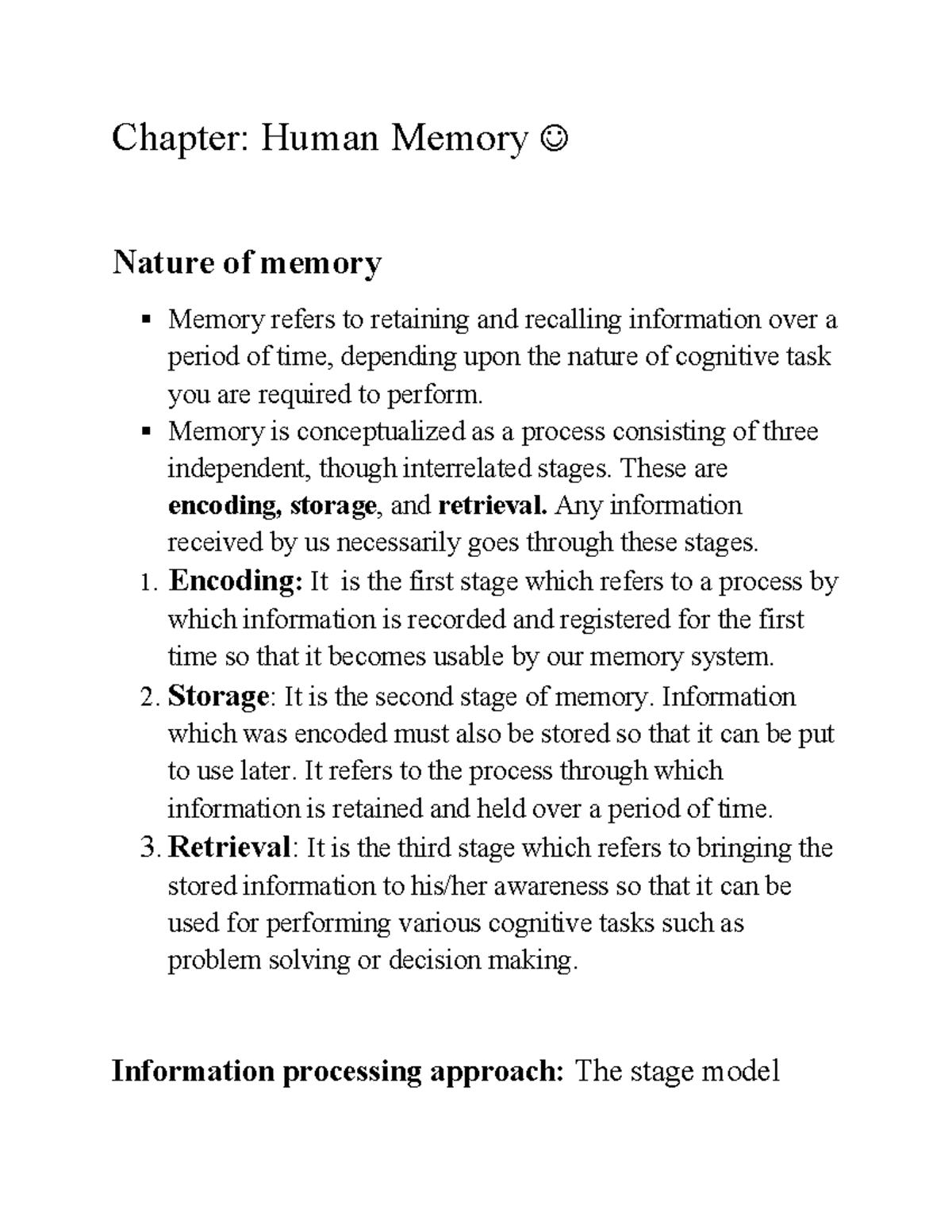 Chapter 11: Human Memory Notes (748742252) - Understanding Memory ...
