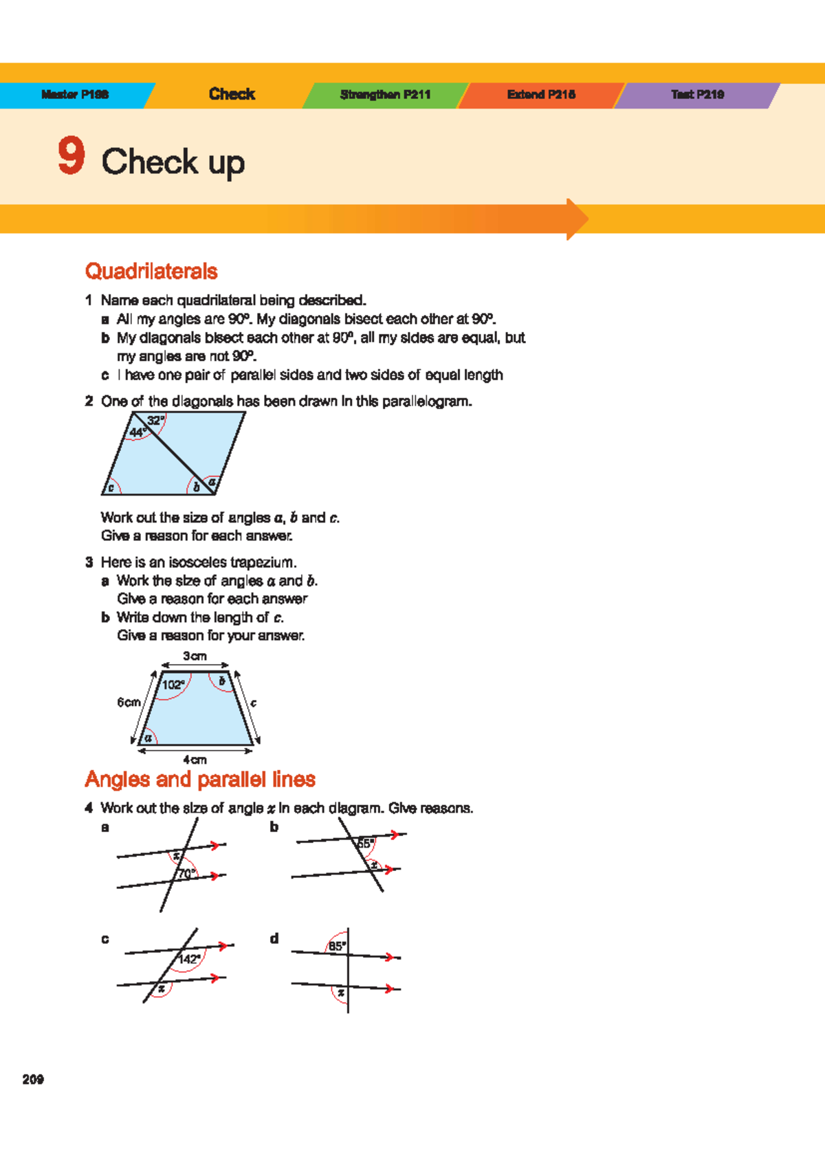 9 Check Up [209-210] - Quadrilateral Angle & Diagonal Analysis - Studocu
