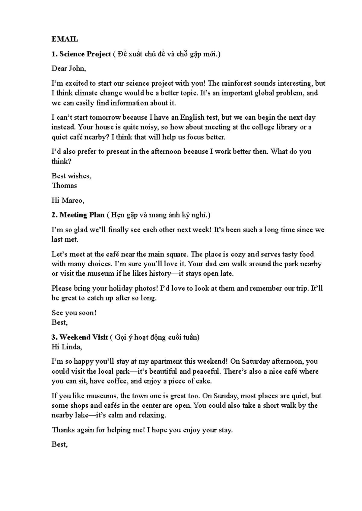 EMAIL 1: Science Project Proposal and Meeting Plan - Studocu