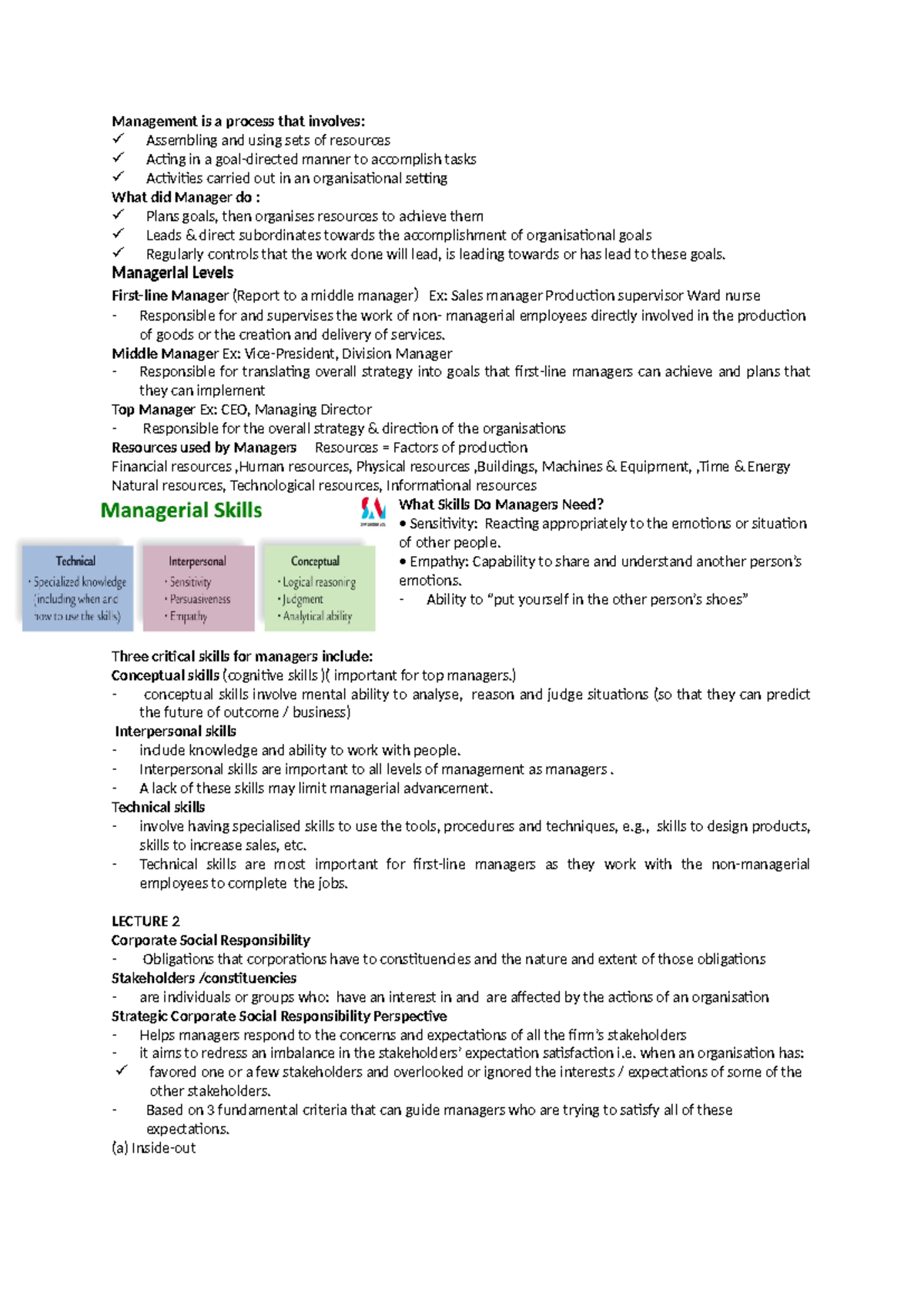 Management Concepts and Practices - Lecture Notes 2023 - Studocu
