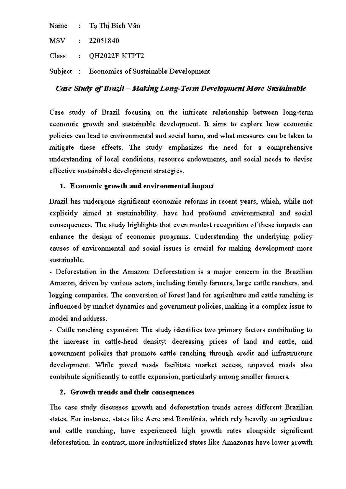 Kinh tế phát triển - .... - Case Study of Brazil – Making Long-Term ...