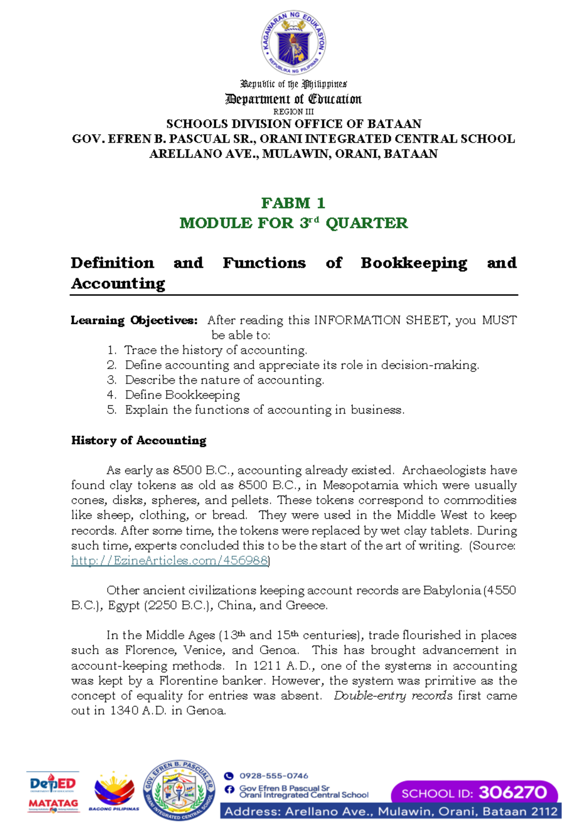 Accountancy Module - Department of Education REGION III SCHOOLS ...