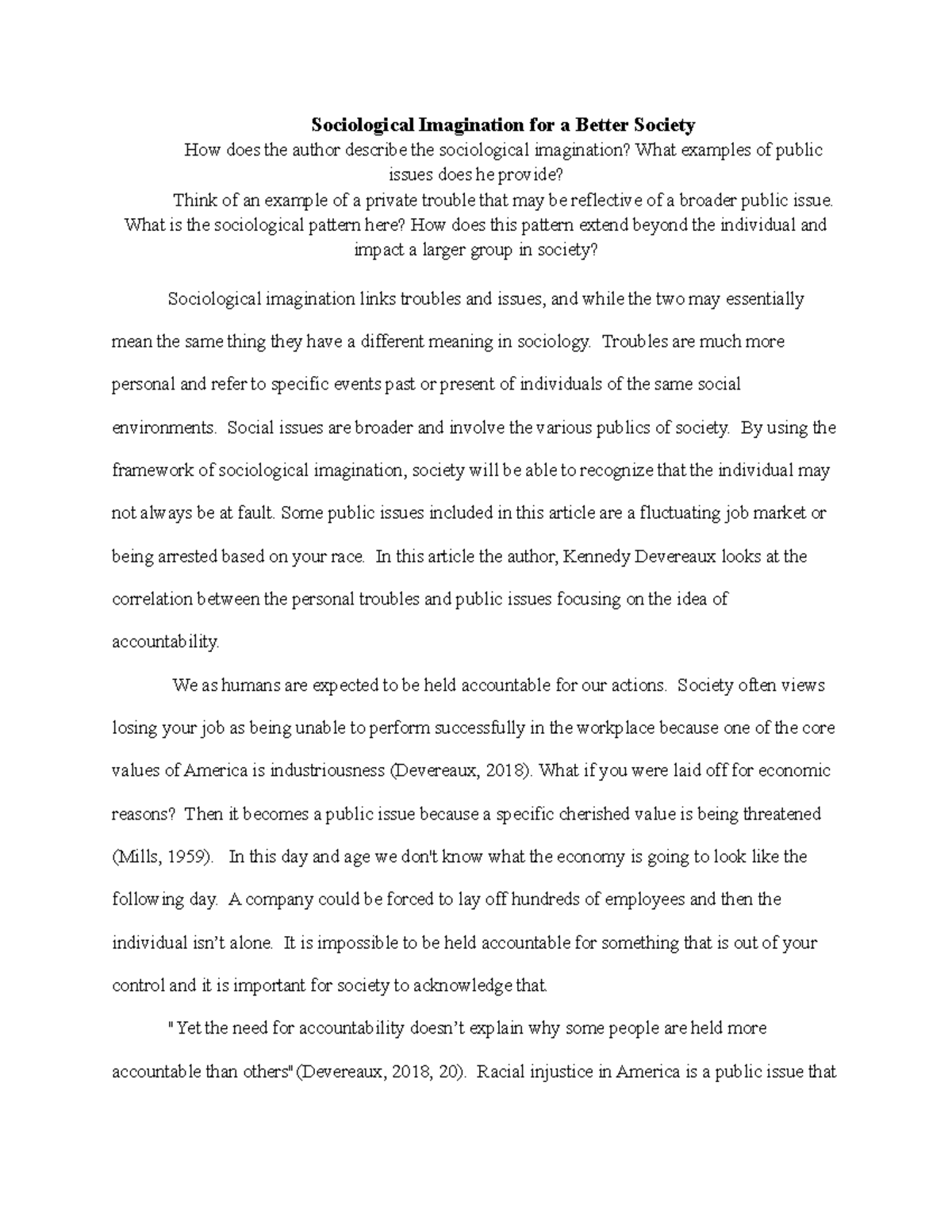 Sociological Imagination Insights - Writing Assignment #1 SOCO101 - Studocu