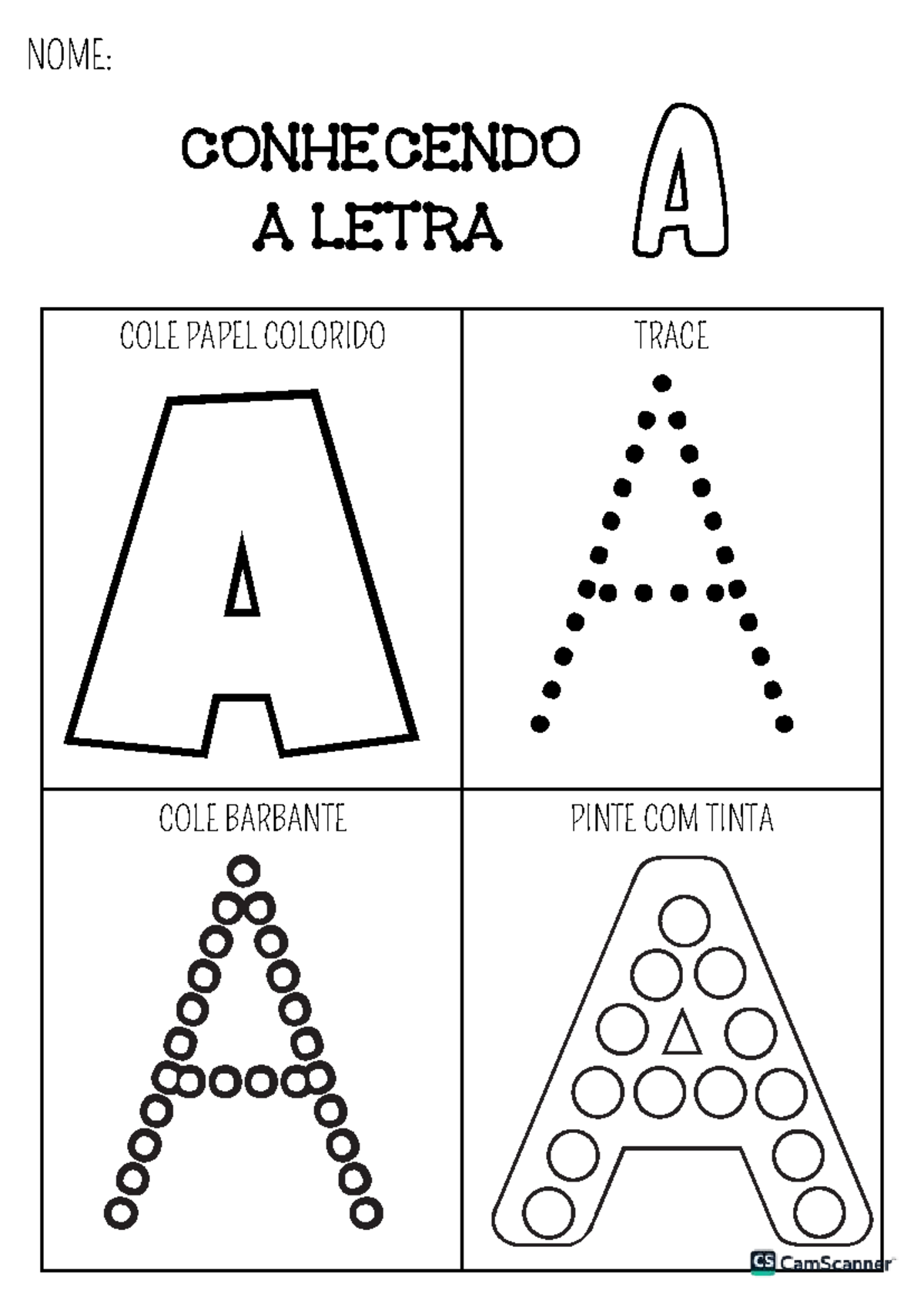 Bonus: Conhecendo as Letras - Atividades de Aprendizagem - Studocu