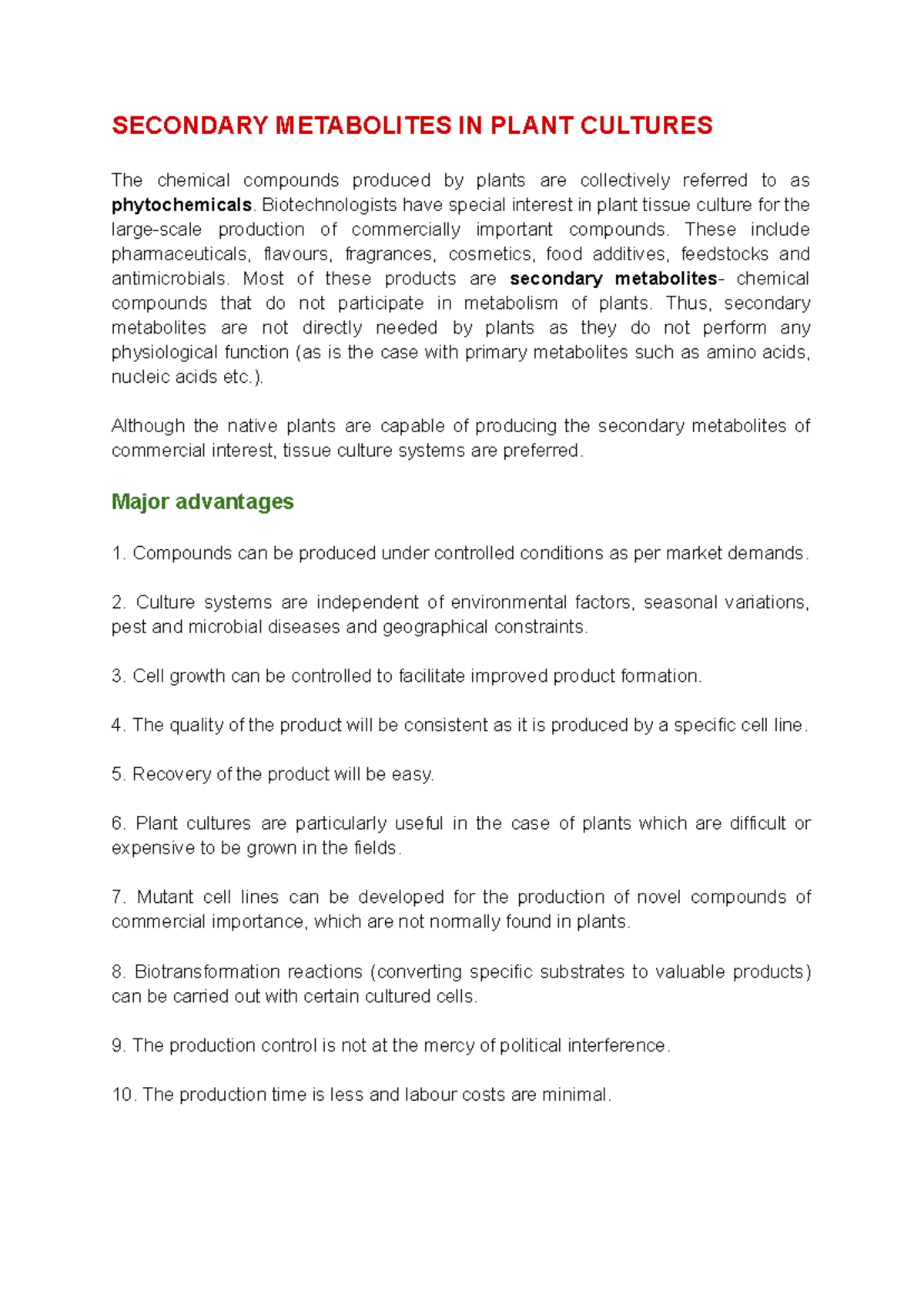 Plant Tissue Culture: Production of Secondary Metabolites Explained ...