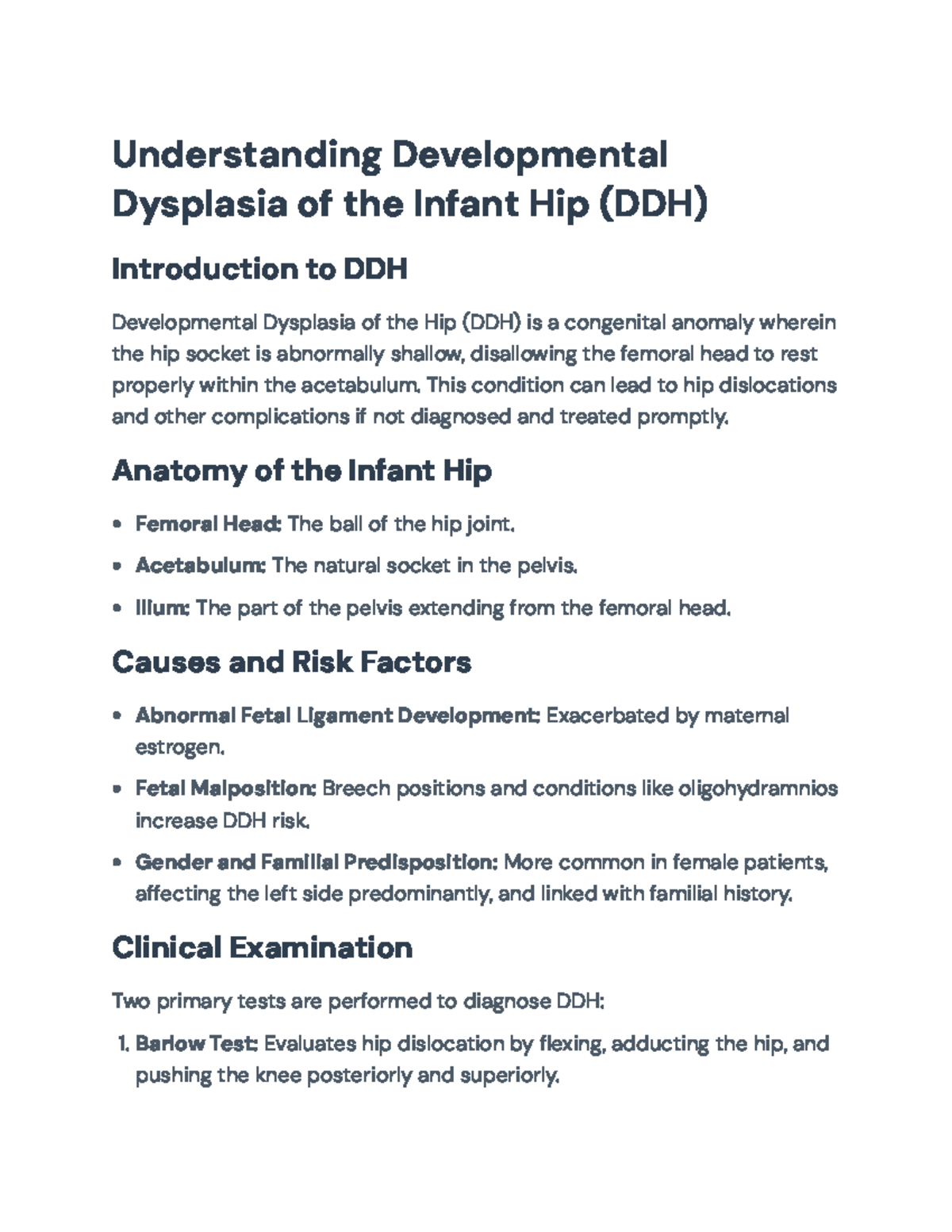 Understanding Developmental Dysplasia of the Infant Hip (DDH) - Key ...