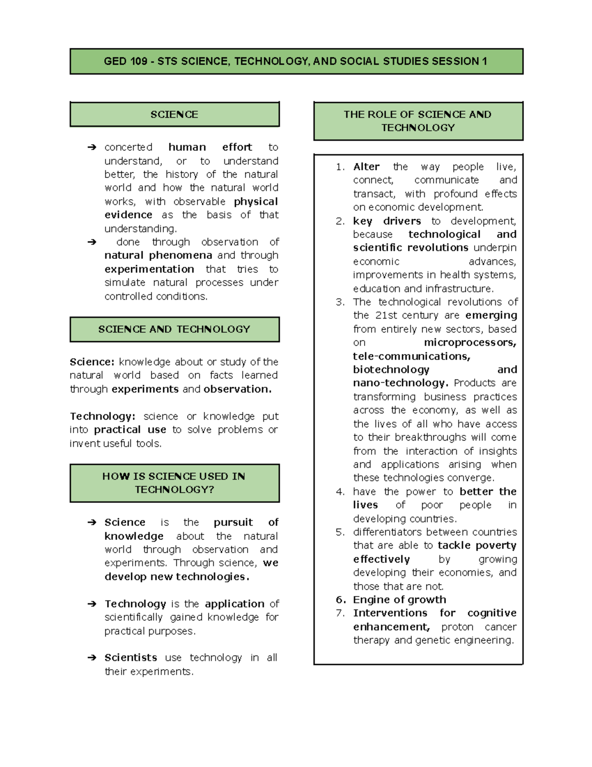 STS - Chap 1 - Reviewer - SCIENCE concerted human effort to understand ...