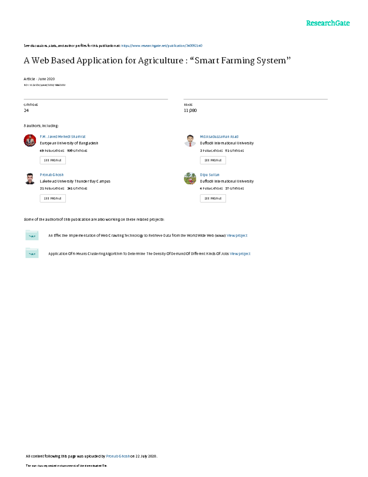 Web Based Smart Farming System for Agriculture (Course Code: AG-101 ...