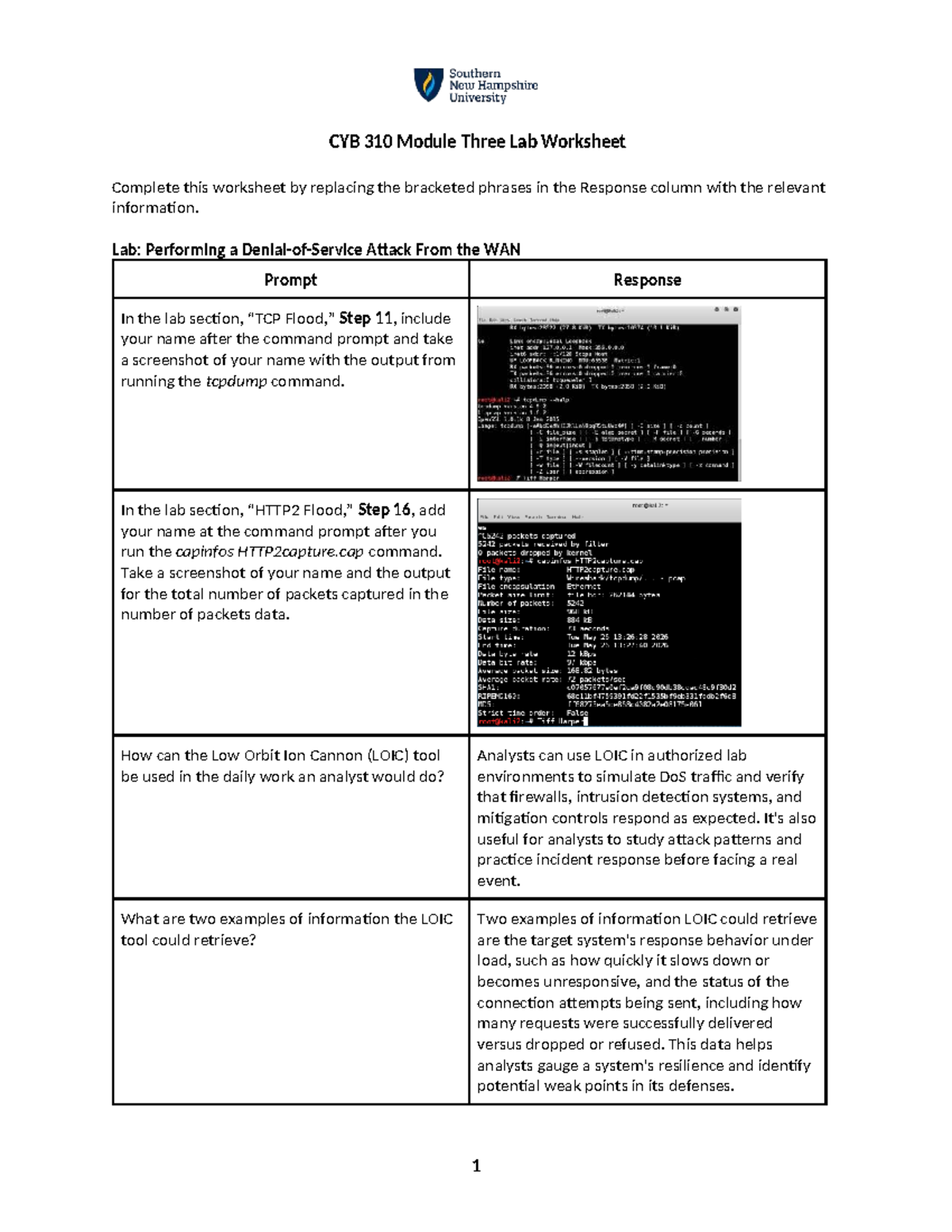 CYB 310 Module Three 3-2 Lab Worksheet - TIff Harper - Studocu