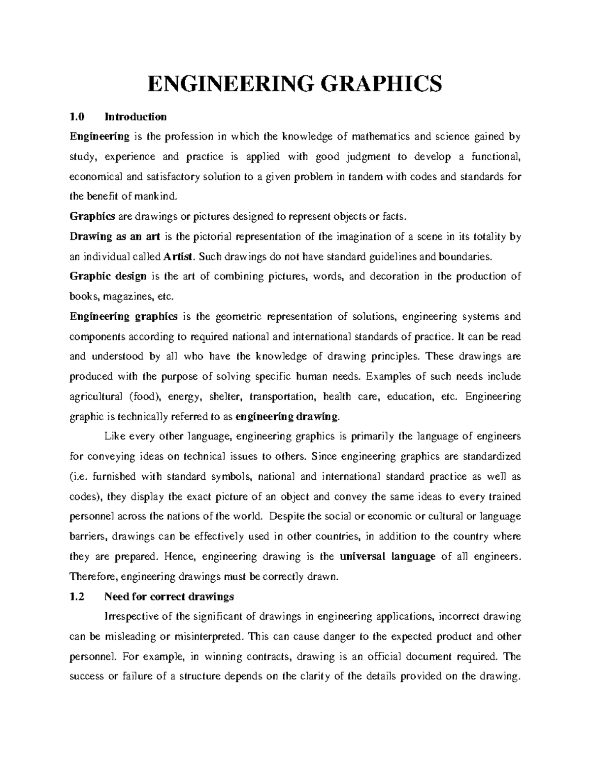 Engineering Graphics (ENGG 3) Overview and Key Considerations - Studocu