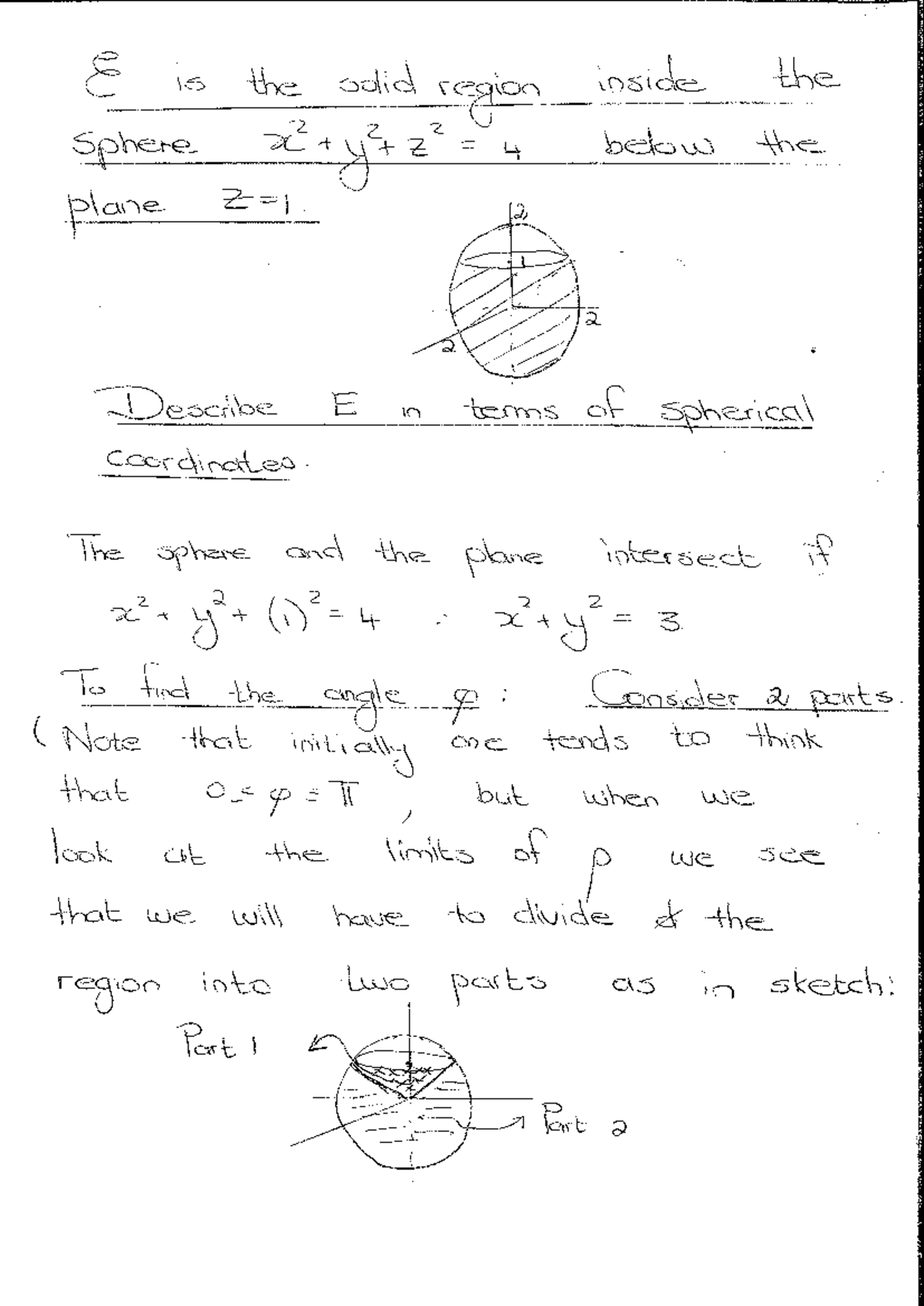 Class Example: Spherical Coordinates in Mathematics - Studocu