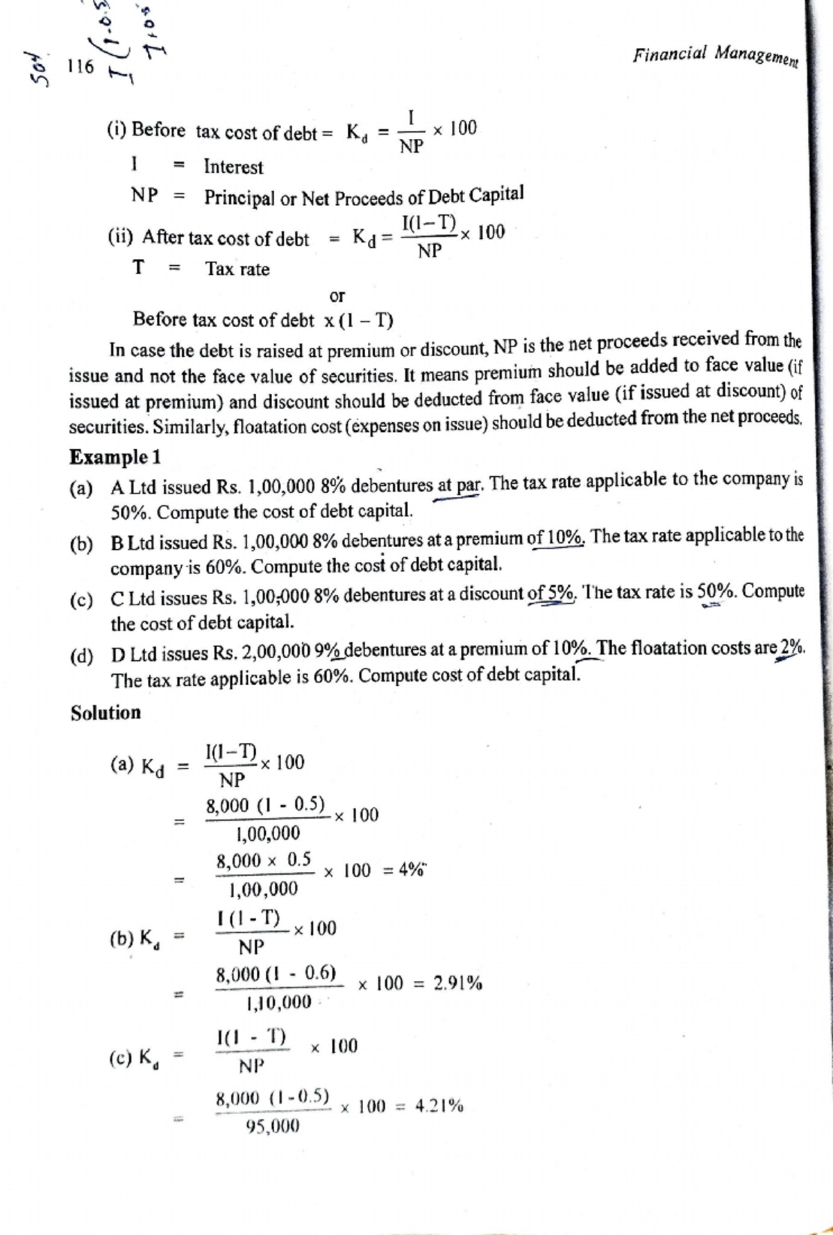 Cost of Capital - Financial Management Notes (1,00 116) - Studocu