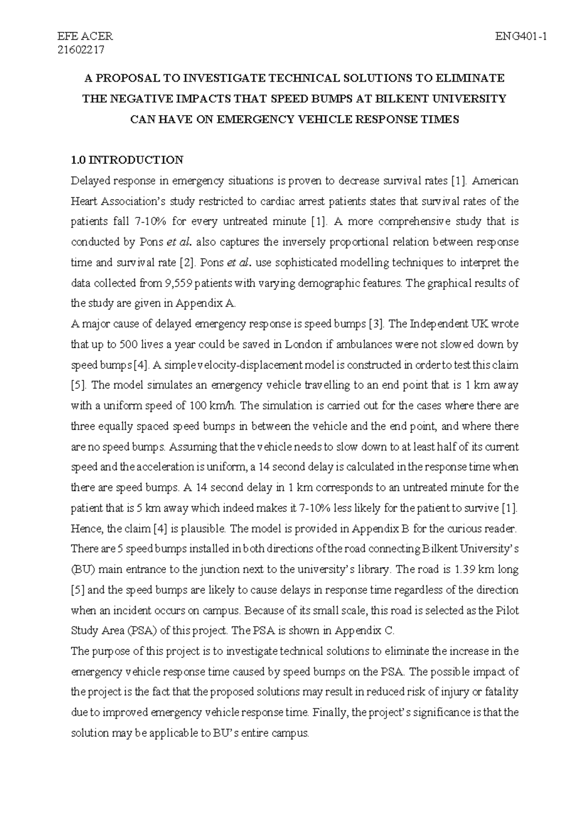 Efe Written Project Proposal Efe - 1 A PROPOSAL TO INVESTIGATE ...