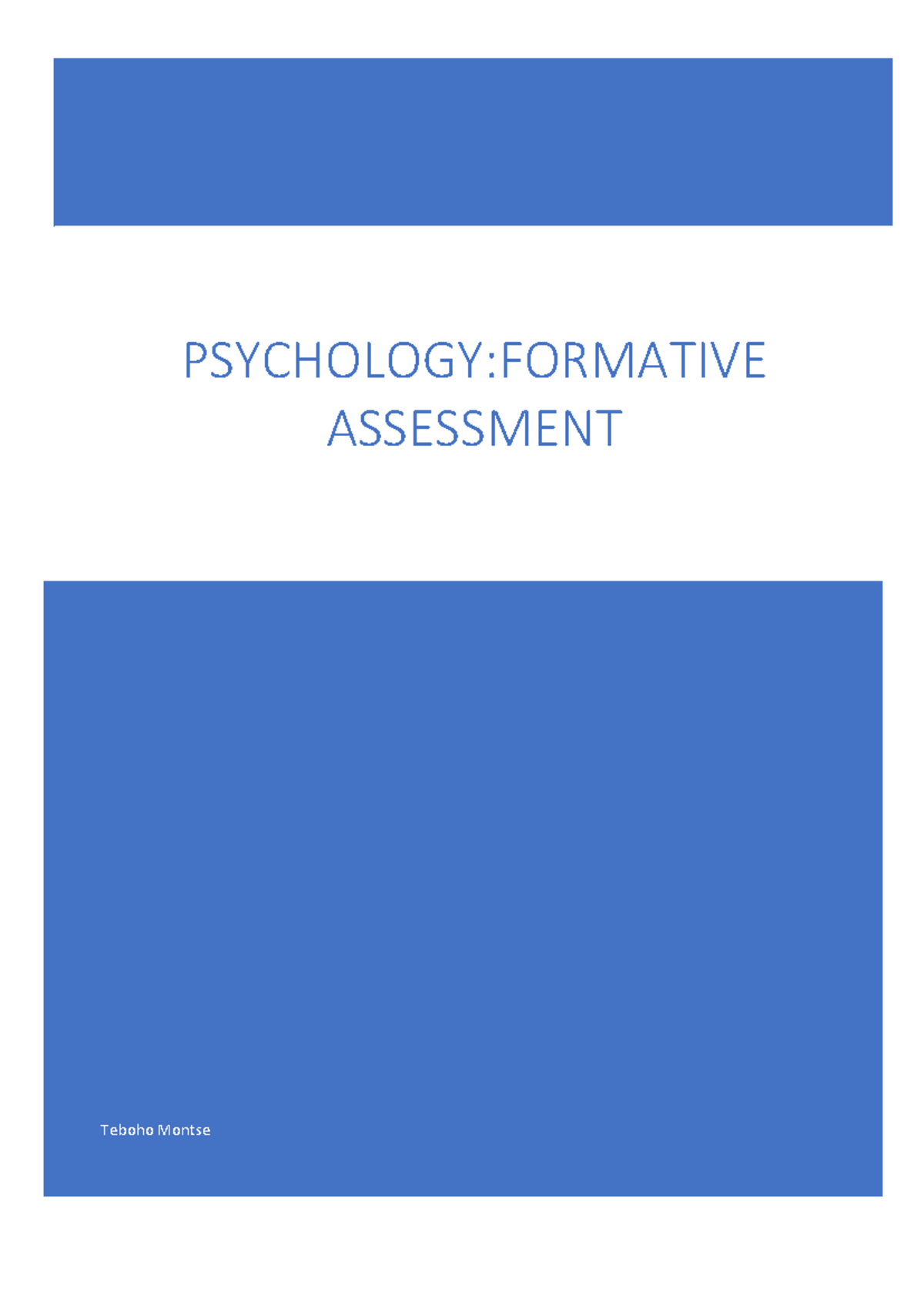 Psychology FA1 - Formative Assessment on Personality Concepts - Studocu