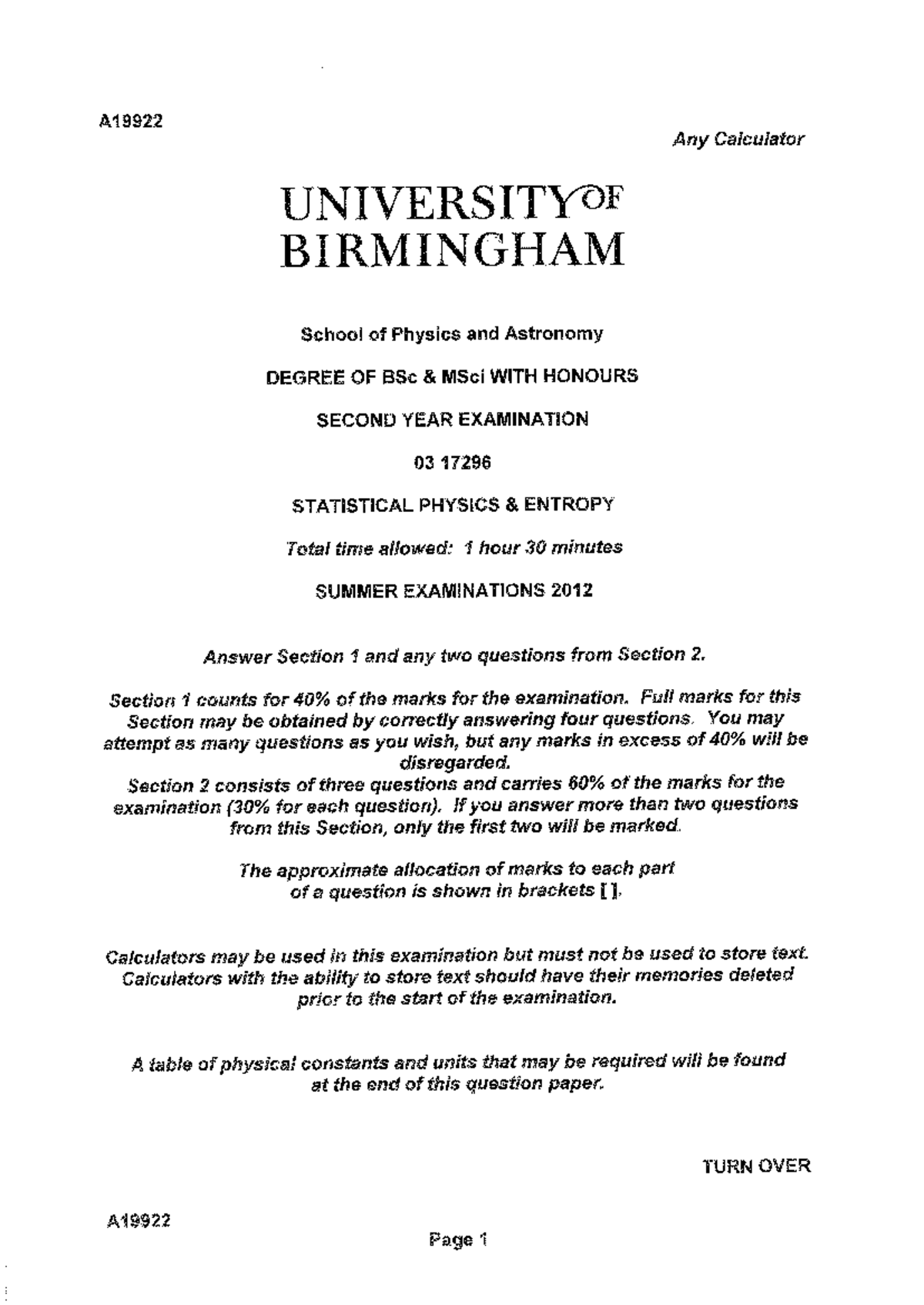 Exam Questions May 2012: Comprehensive Review Guide - Studocu