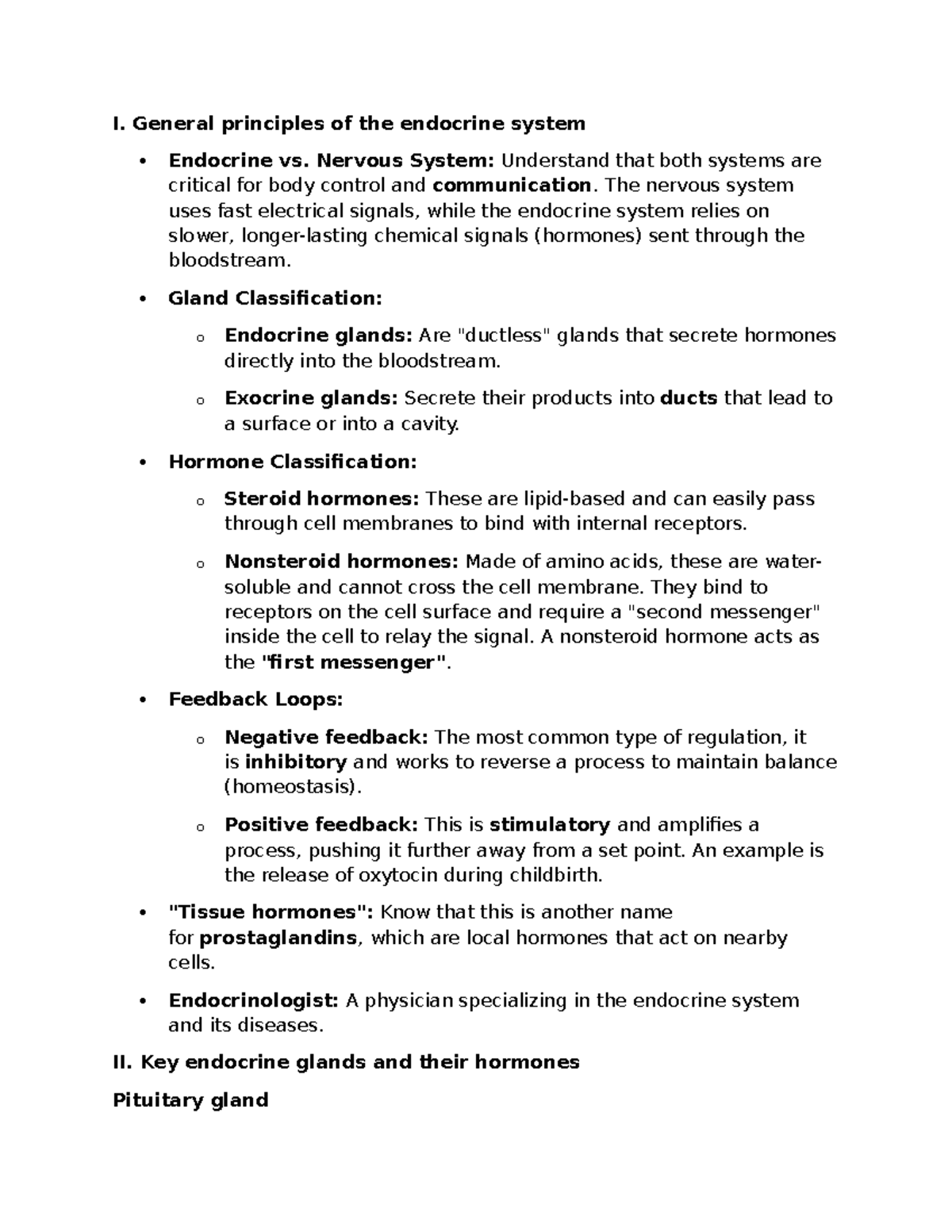 Endocrine System Study Guide (WEEK 4) - Key Principles & Glands - Studocu