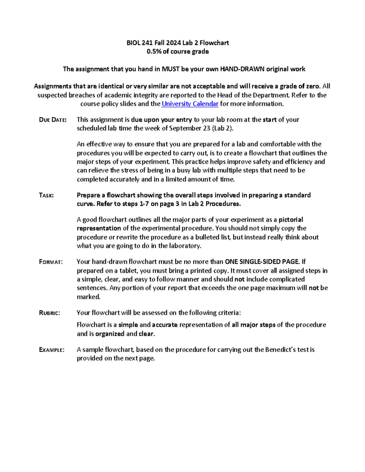 Lab 2 Flowchart F24 - BIOL 24 1 Fall 2024 Lab 2 Flowchart 0% of course ...
