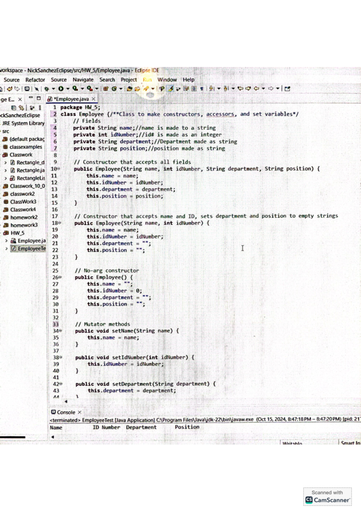 Hw5 oop - Hw 5 assignment - workspace Eclipse IDE Source Refactor ...