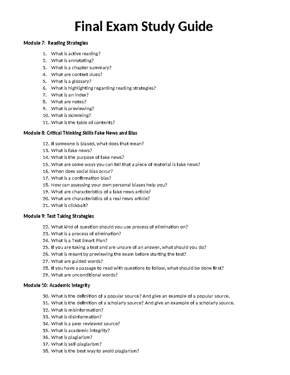 11 Final Exam Study Guide 1200 Fall 2023 - Key Concepts & Strategies ...